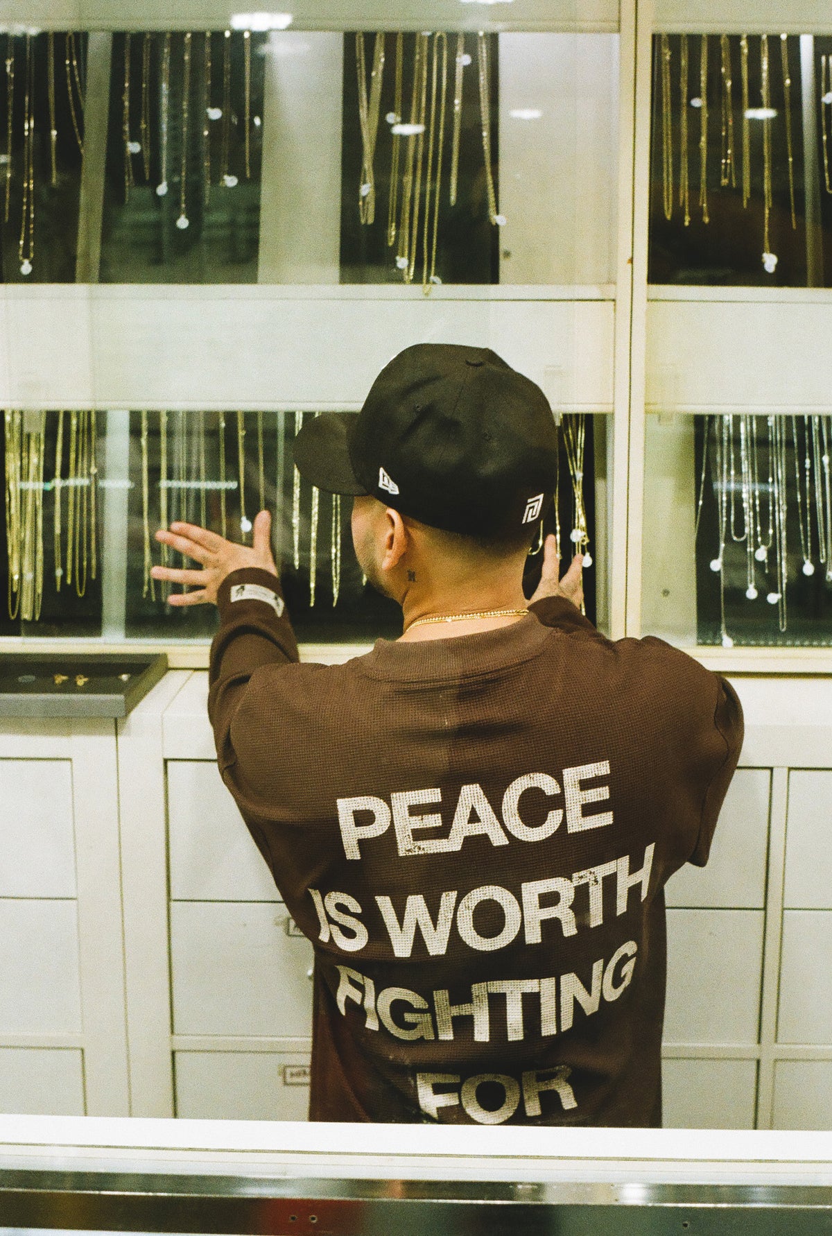 Peace Waffle Knit Thermal - Dark Chocolate