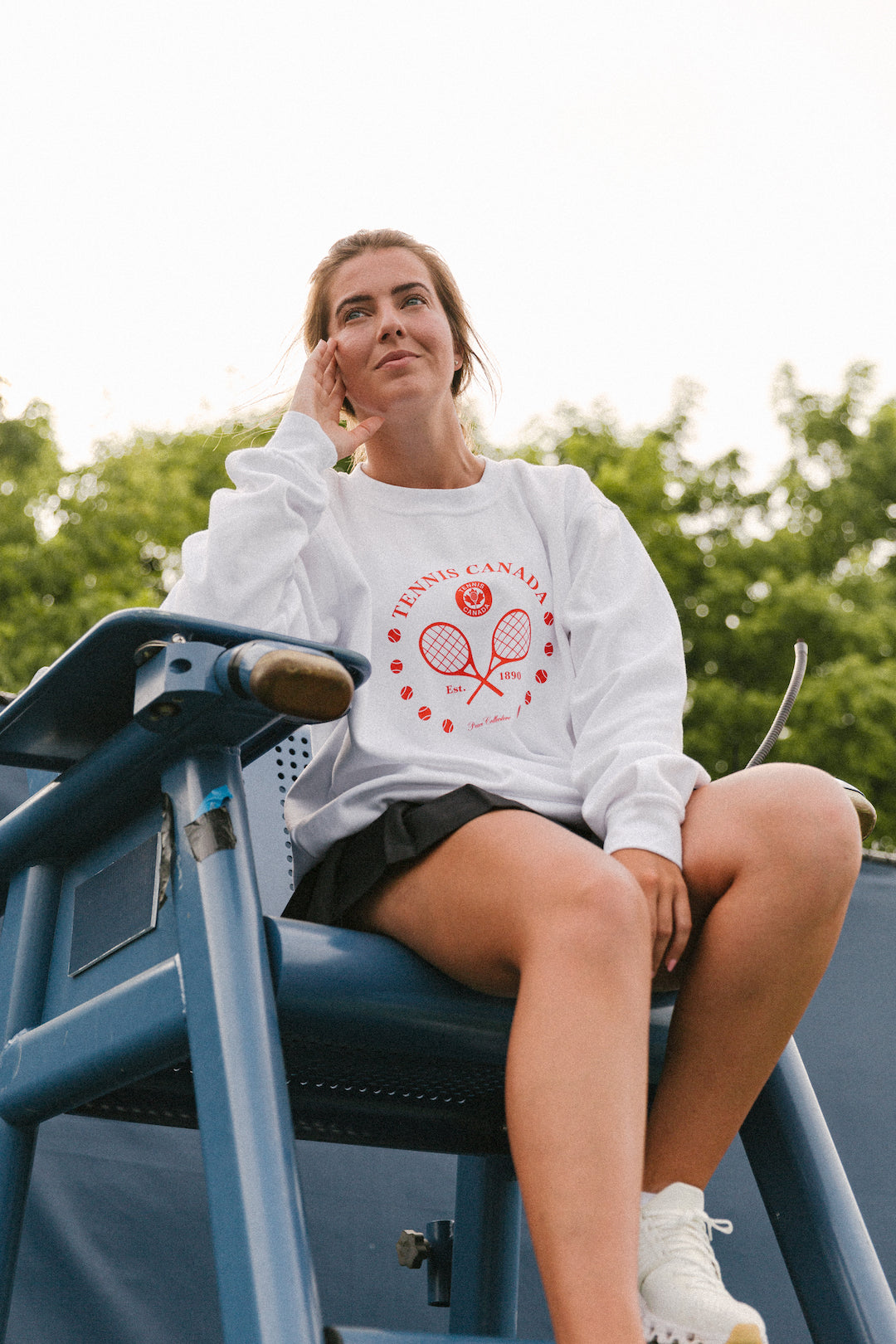 Tennis Canada Tennis Ball Crewneck- White