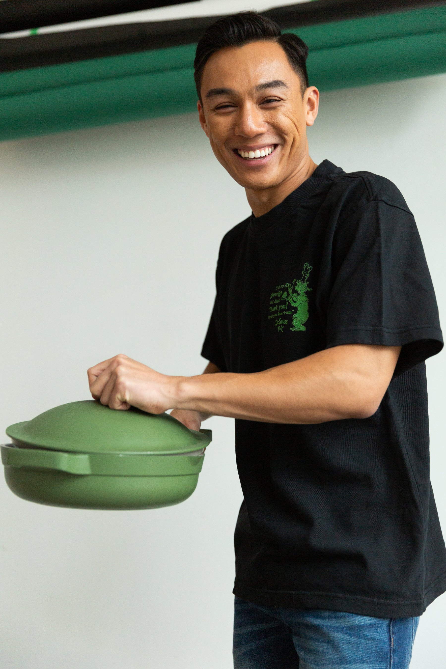 Green Eggs and Ham Quote T-Shirt - Pigment Dye Black