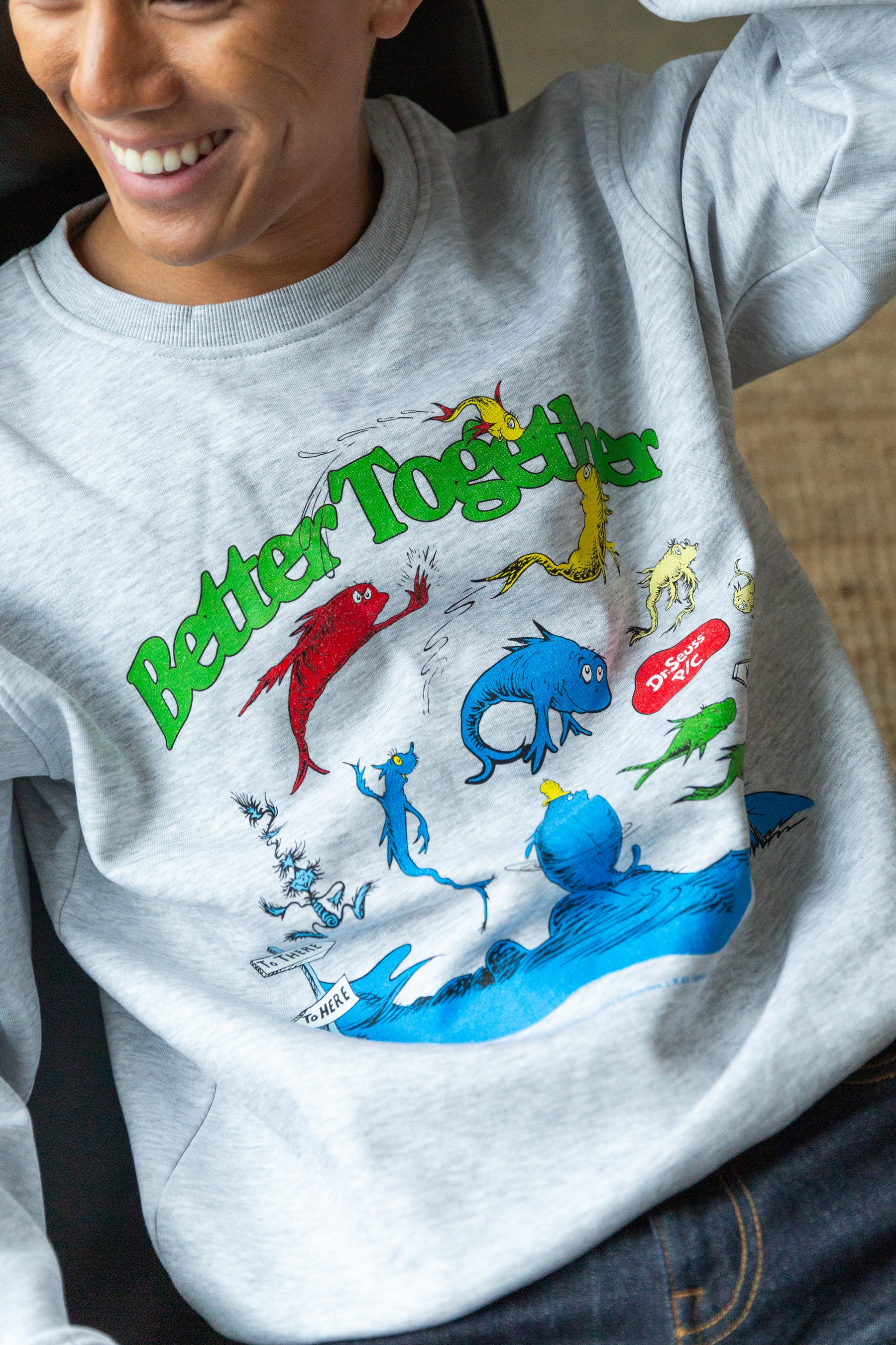 One Fish Two Fish Better Together Crewneck - Ash