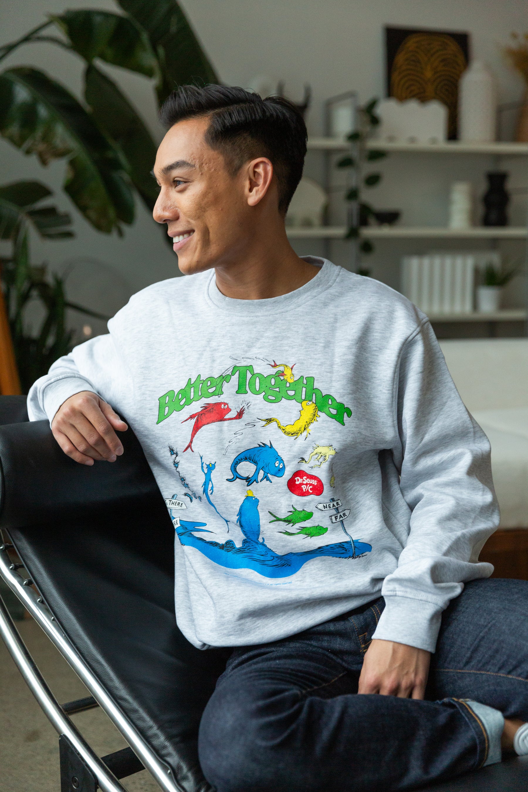 One Fish Two Fish Better Together Crewneck - Ash