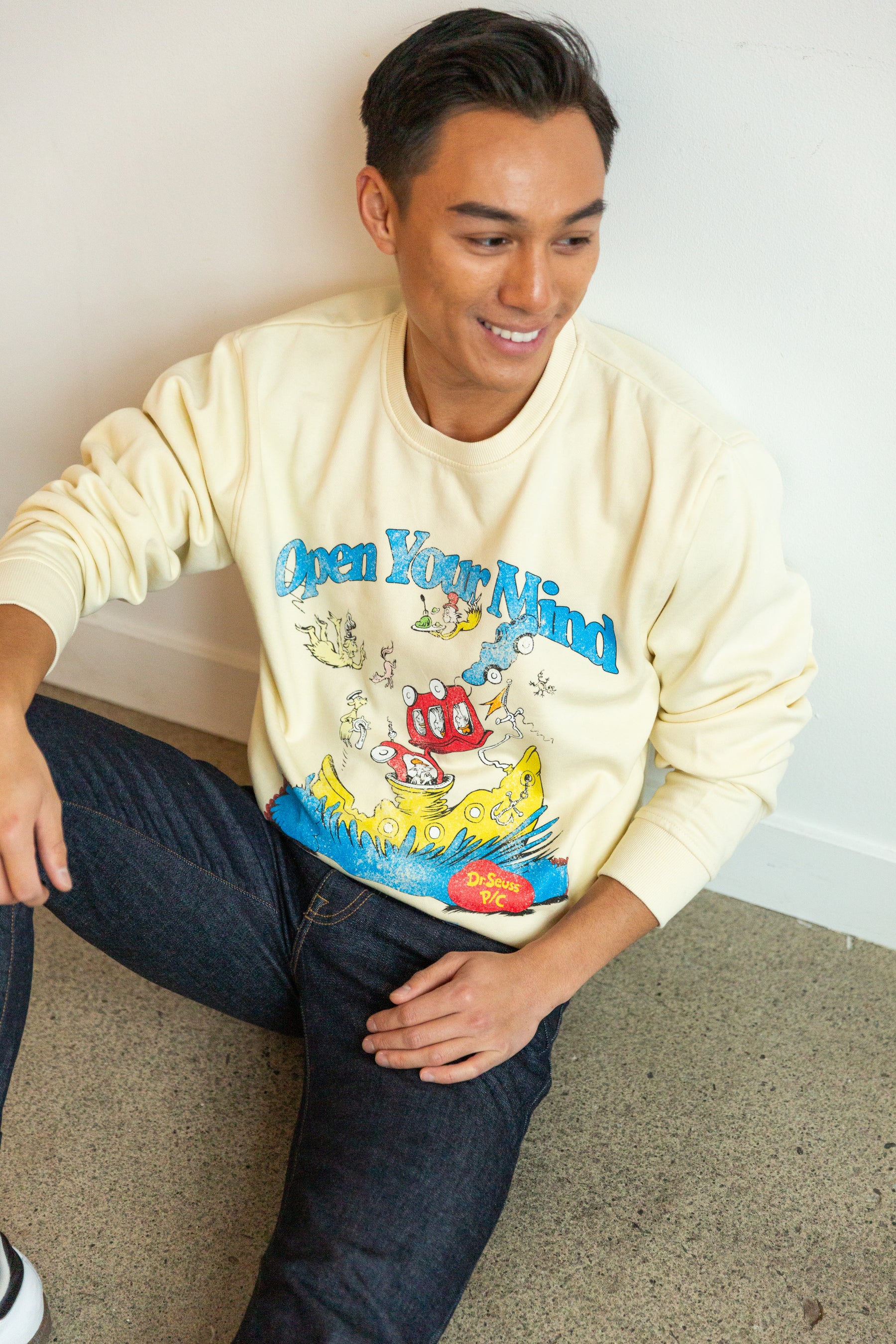 Green Eggs and Ham Open Your Mind Crewneck - Ivory