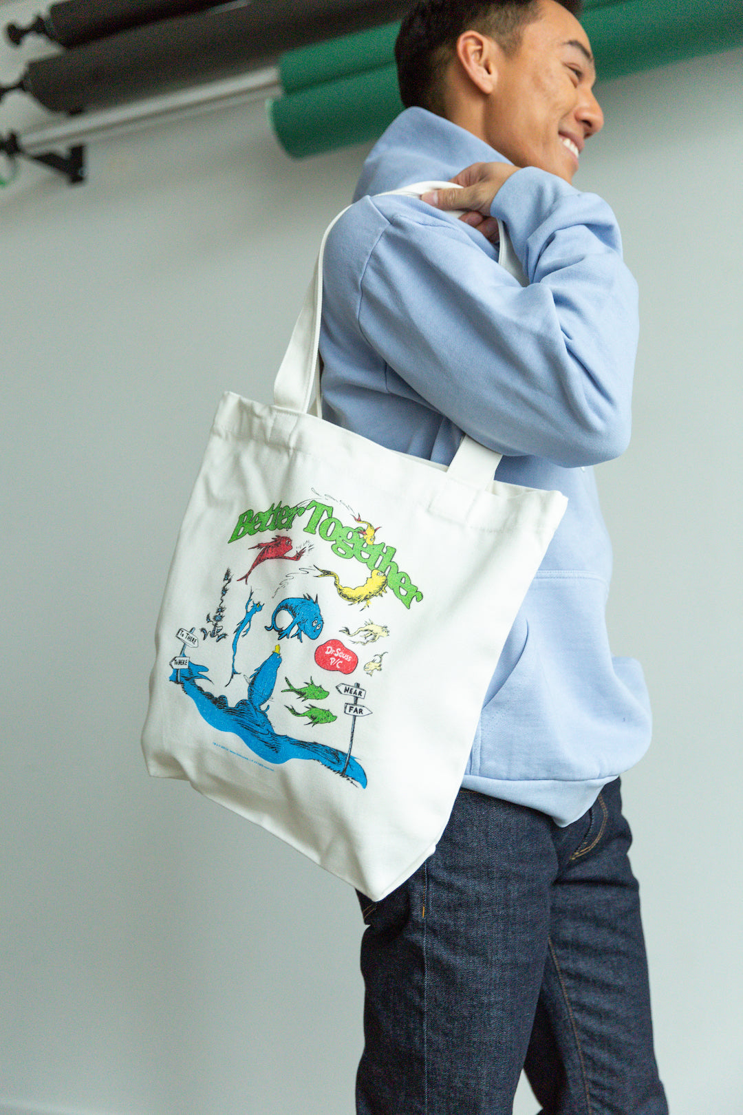 One Fish Two Fish Better Together Tote Bag - Natural