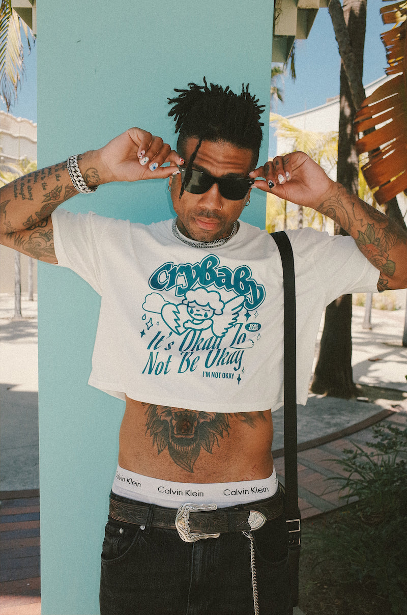 I'm Not Okay Unisex Cropped T-Shirt - Natural