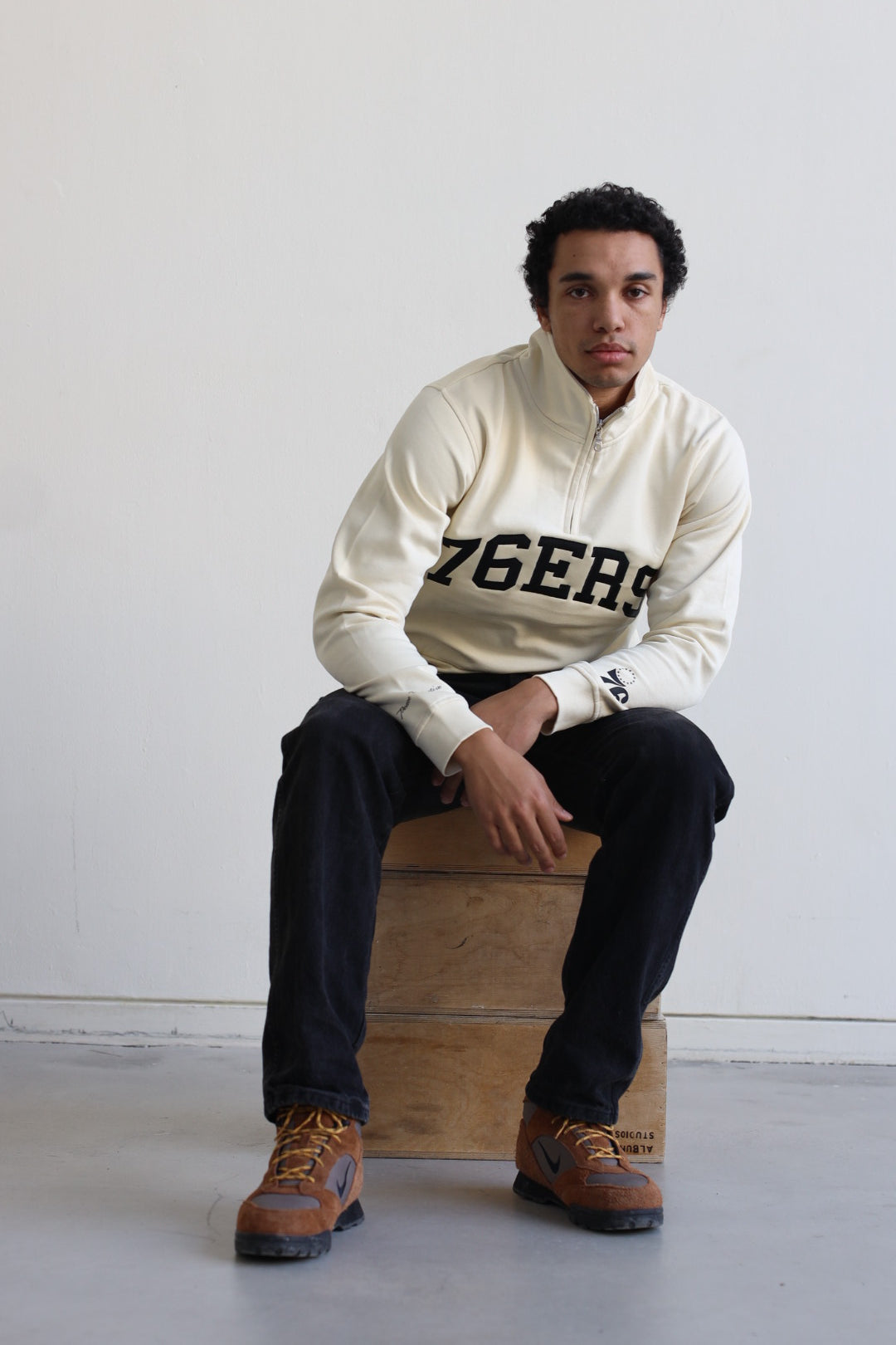 Philadelphia 76ers Collegiate Quarter Zip - Ivory