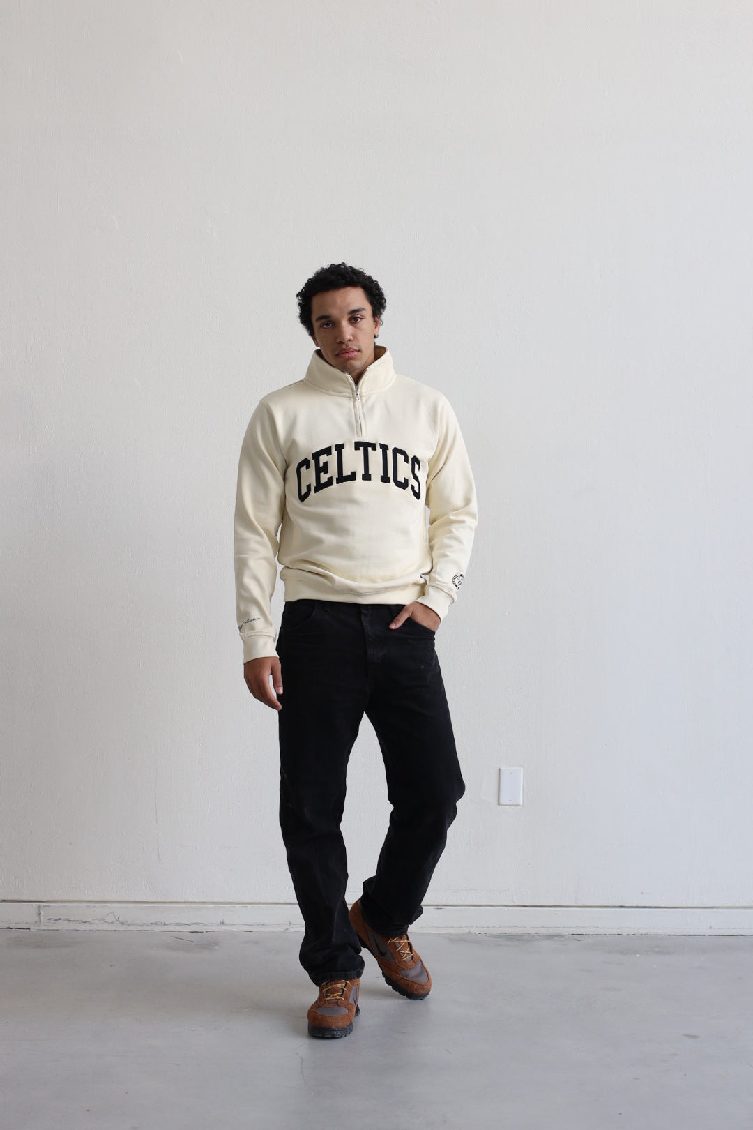 Boston Celtics Collegiate Quarter Zip - Ivory