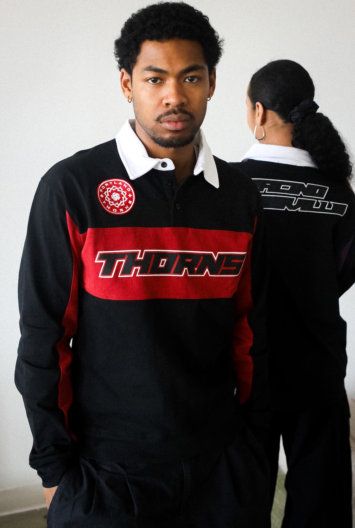 Portland Thorns FC Rugby-Polo – Schwarz/Kastanienbraun