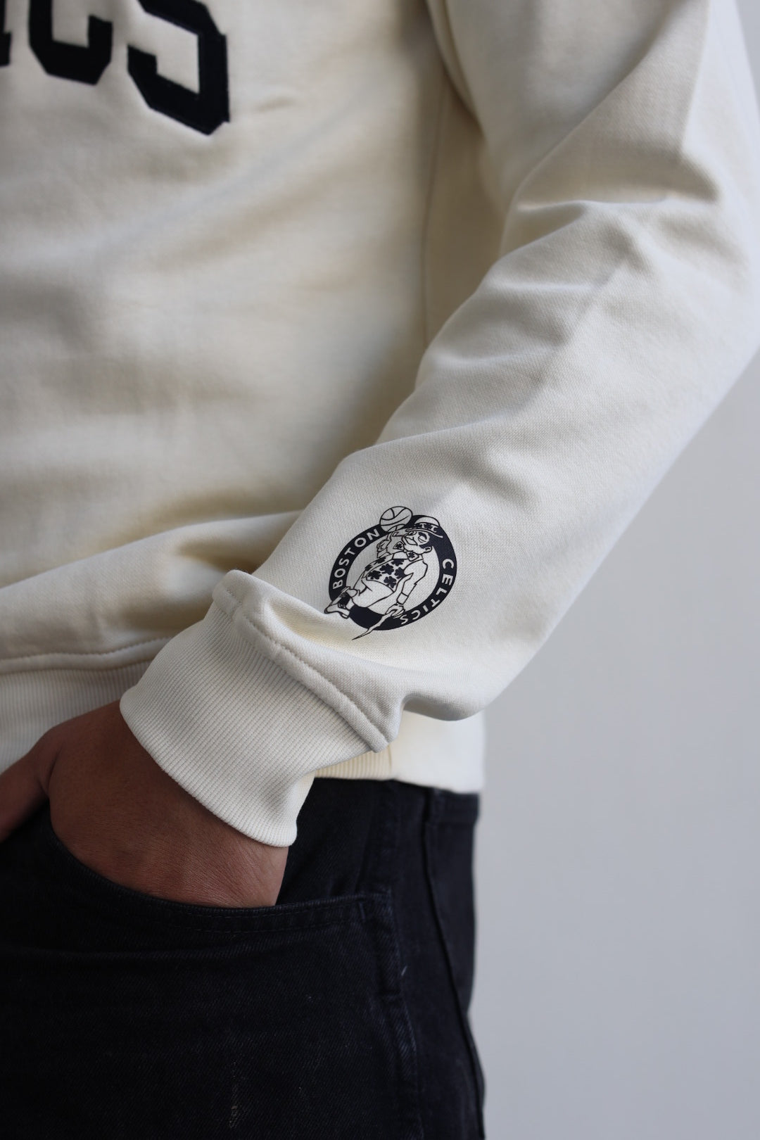 Boston Celtics Collegiate Quarter Zip - Elfenbein