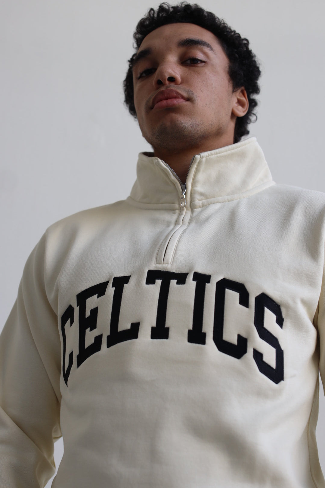 Boston Celtics Collegiate Quarter Zip - Elfenbein