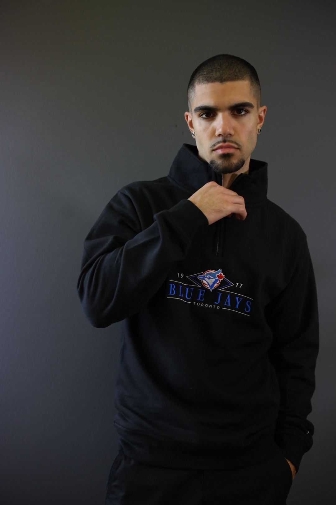 Toronto Blue Jays Quarter Zip - Black