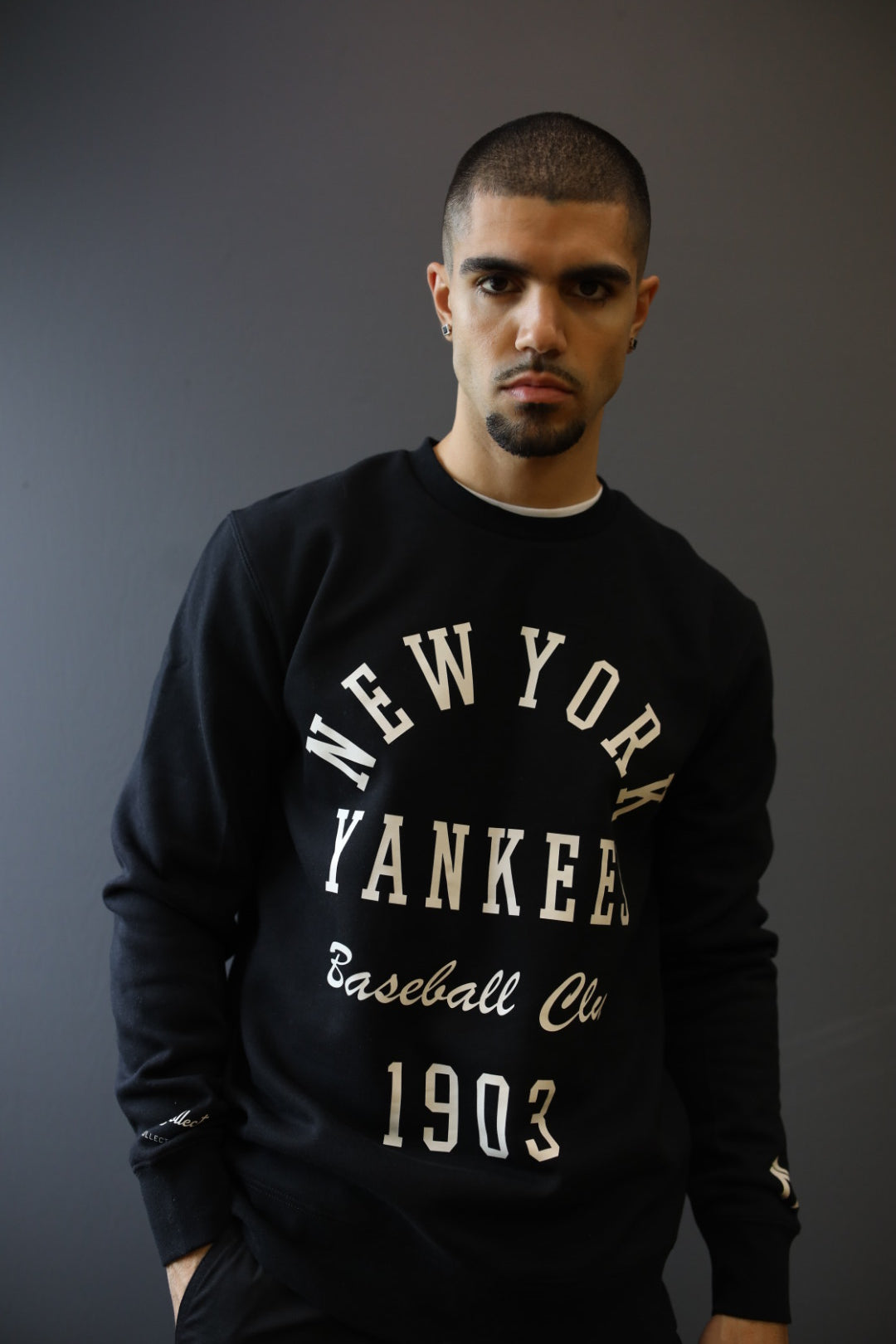 New York Yankees Heavyweight Crewneck - Black