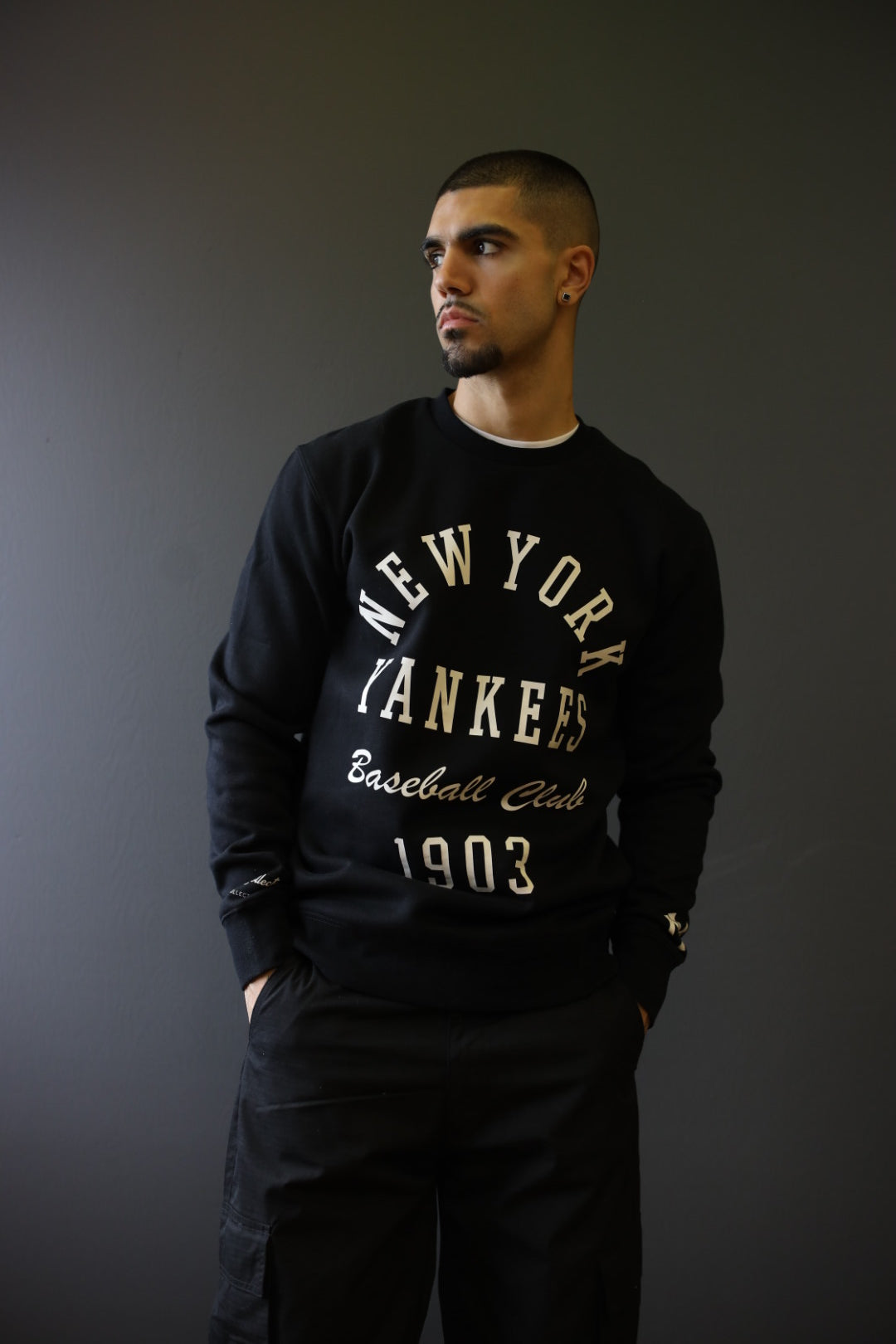 New York Yankees Heavyweight Crewneck - Black