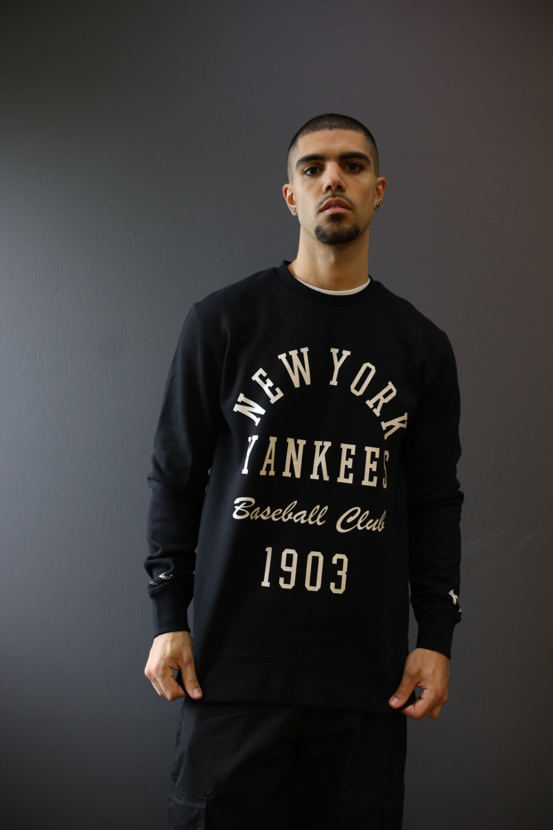 New York Yankees Heavyweight Crewneck - Black