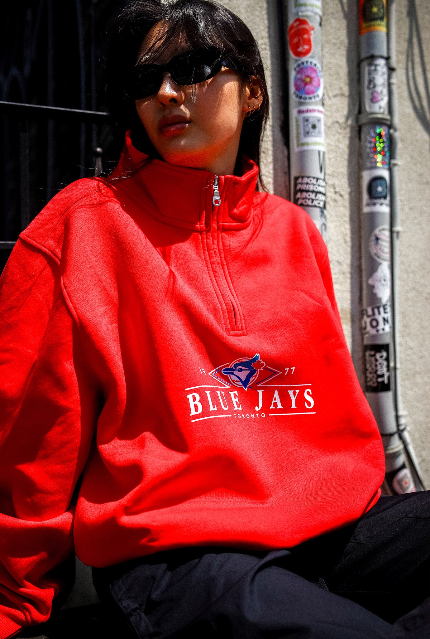 Toronto Blue Jays Quarter Zip - Red