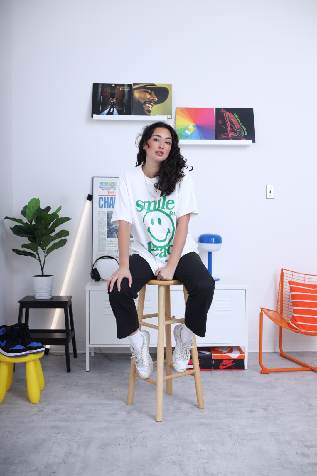 T-shirt épais P/C x Smiley - Blanc