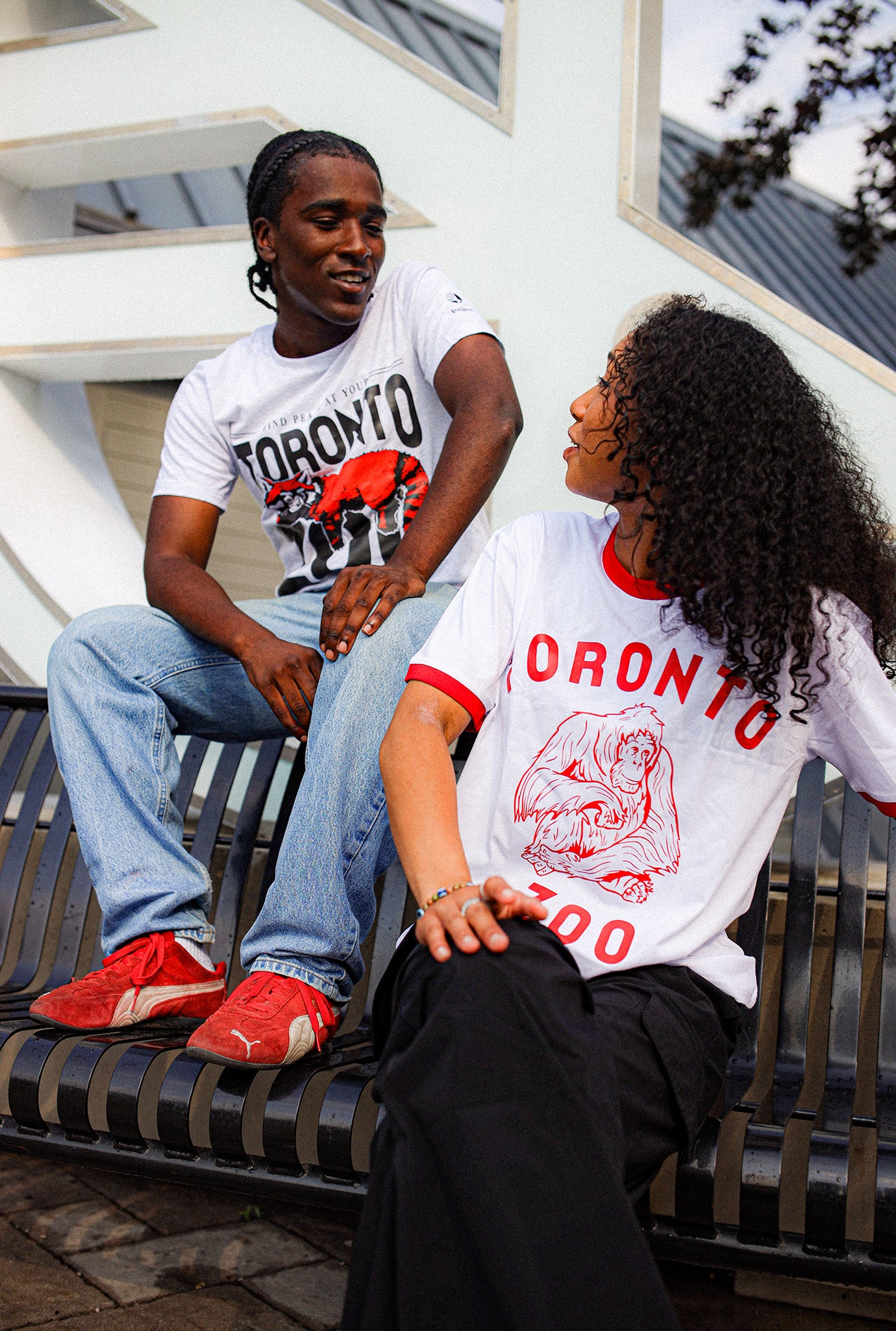 Toronto Zoo Orangutan Ringer T-Shirt - White / Red