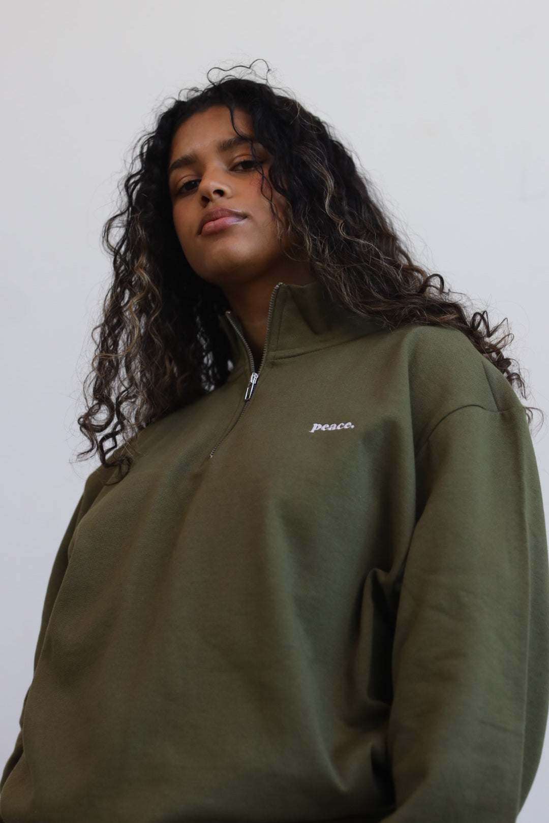 P/C Basics Heavyweight Quarter Zip - Olive