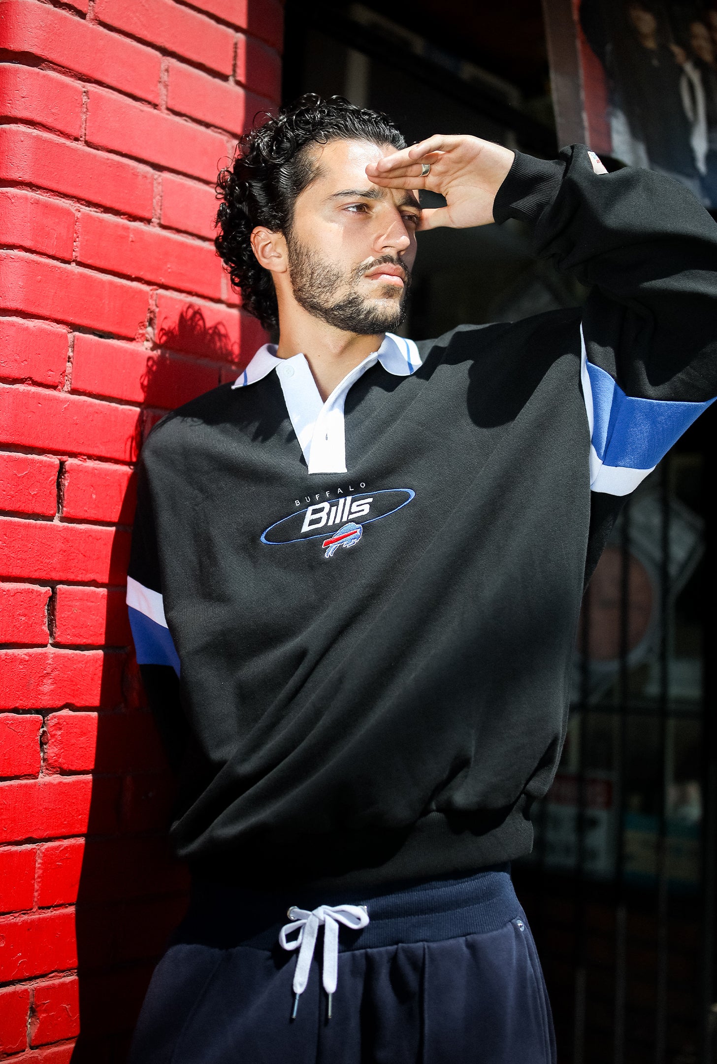 Buffalo Bills Oversized Rugby - Black