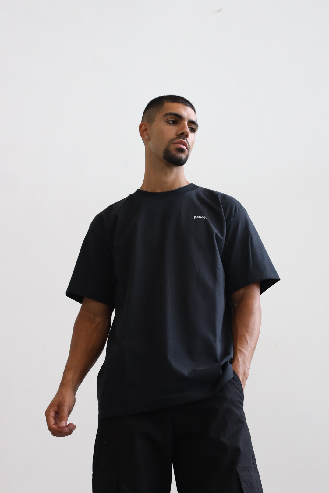 T-shirt épais Peace Basics - Noir