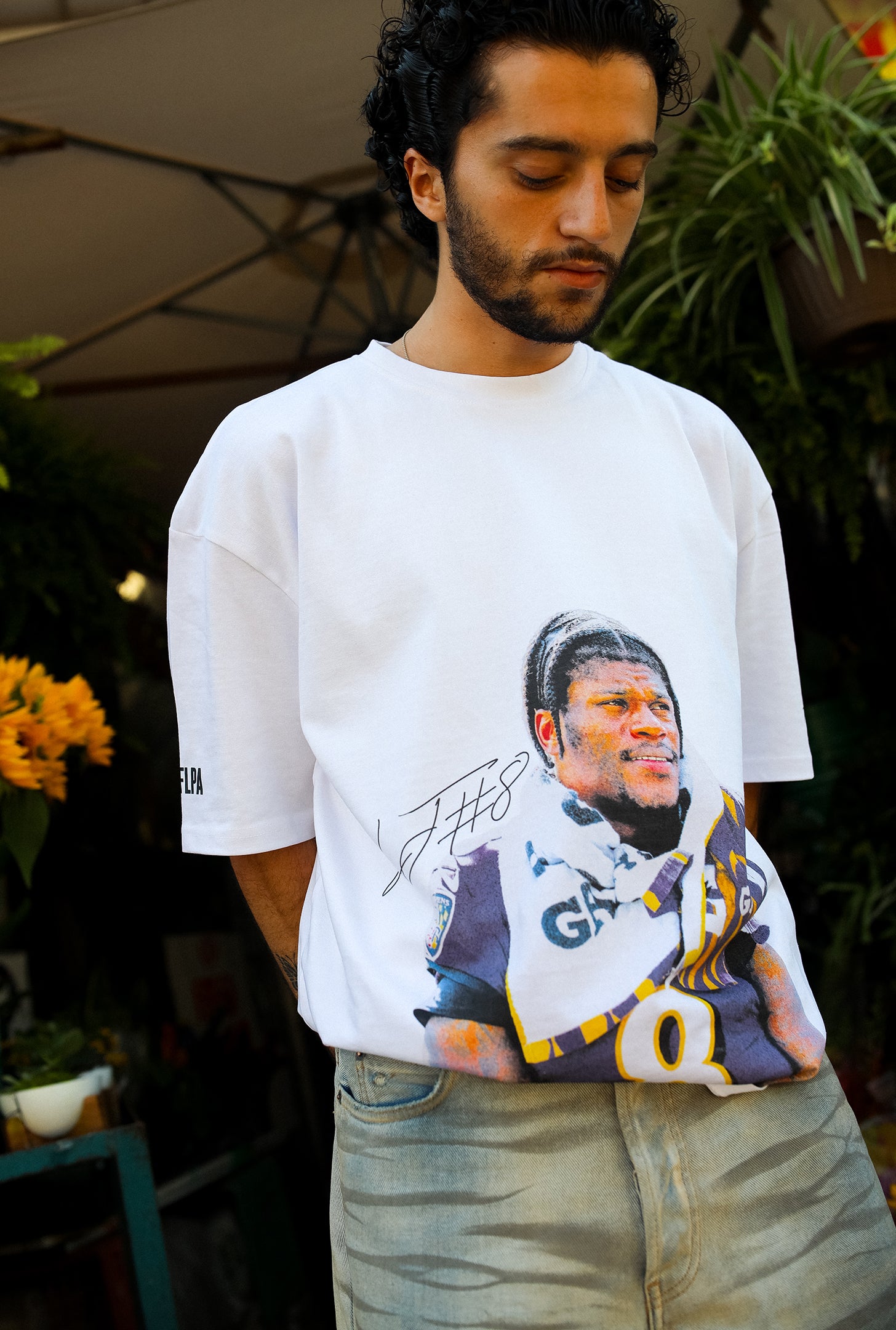 Lamar Jackson Heavyweight Garment Dyed T-Shirt - White