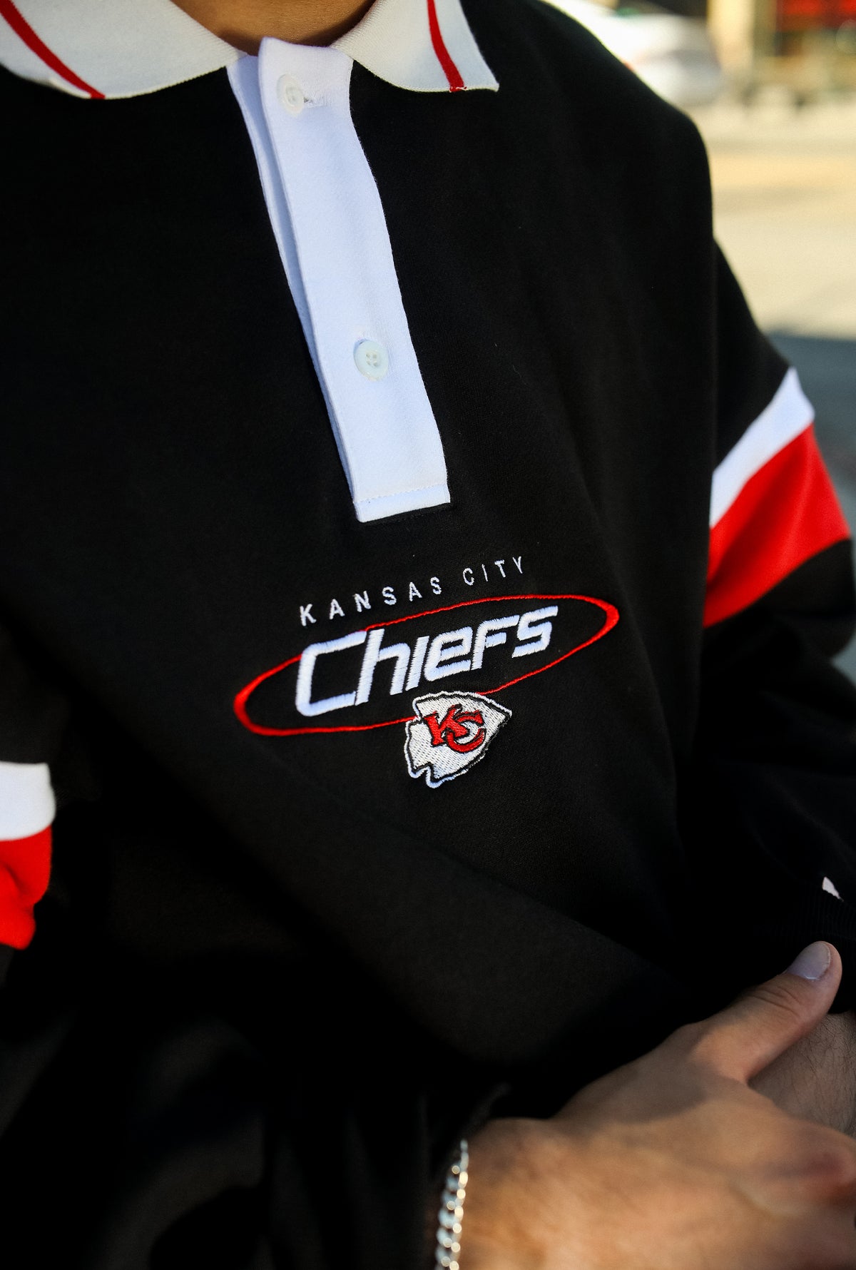 Kansas City Chiefs Oversized Rugby - Black