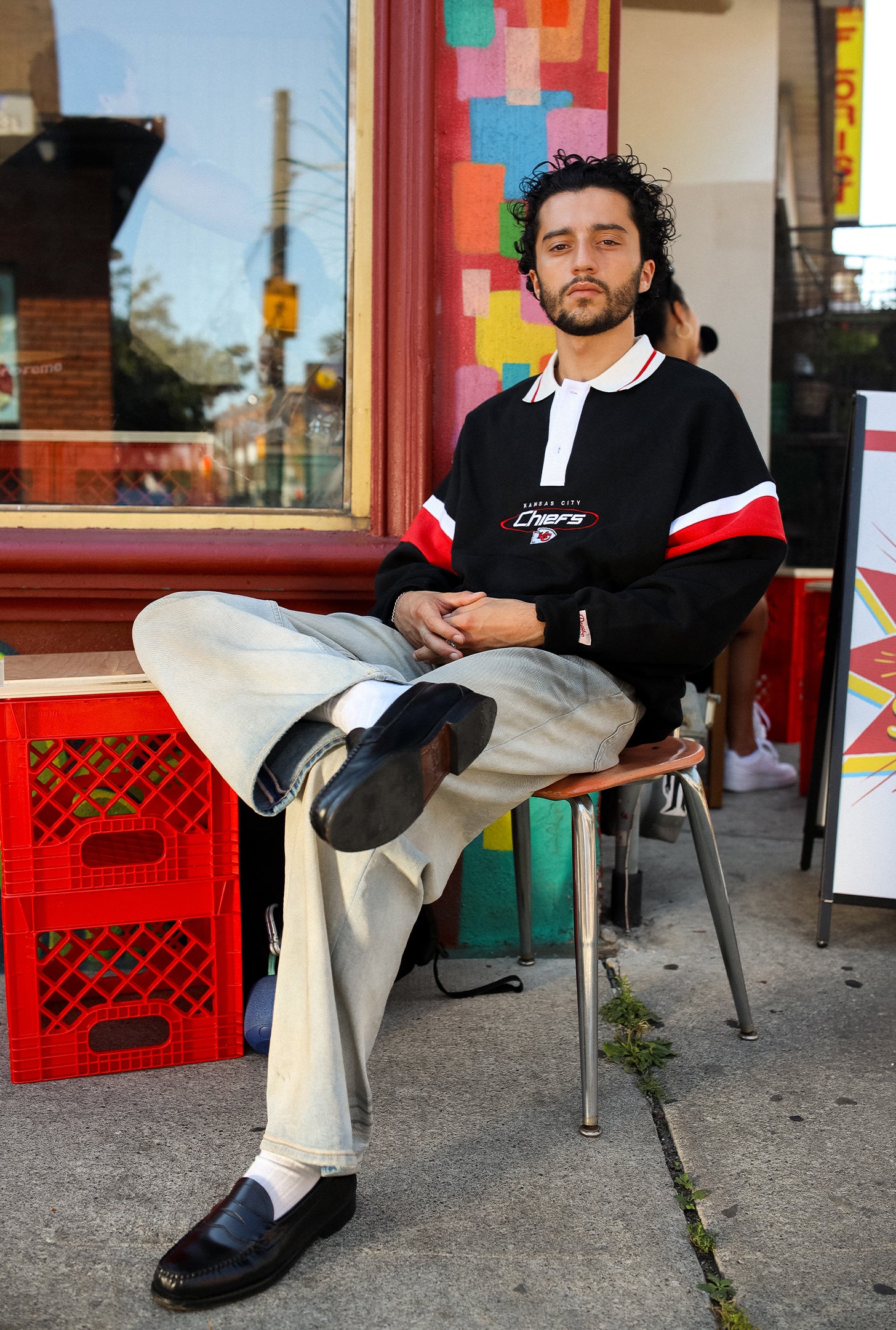 Kansas City Chiefs Oversized Rugby - Black