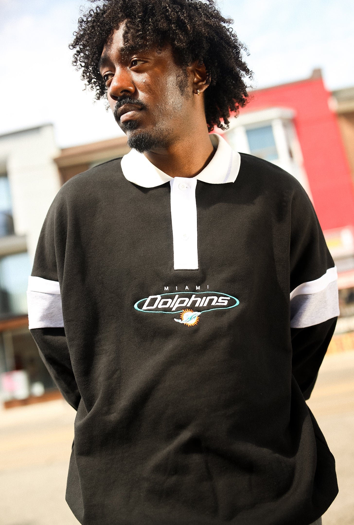 Miami Dolphins Oversized Rugby - Black