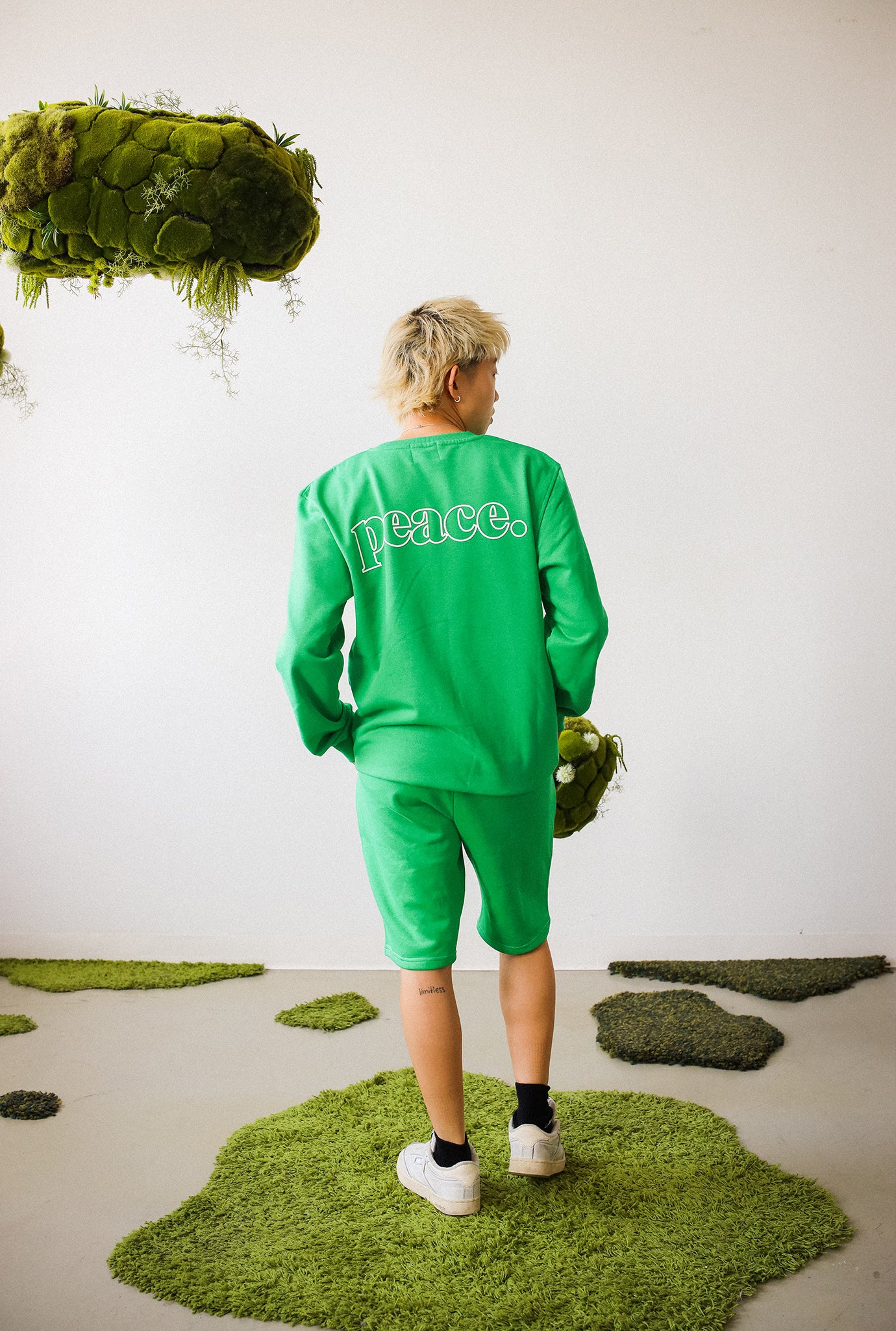 Peace Basics Fleece Shorts - Green