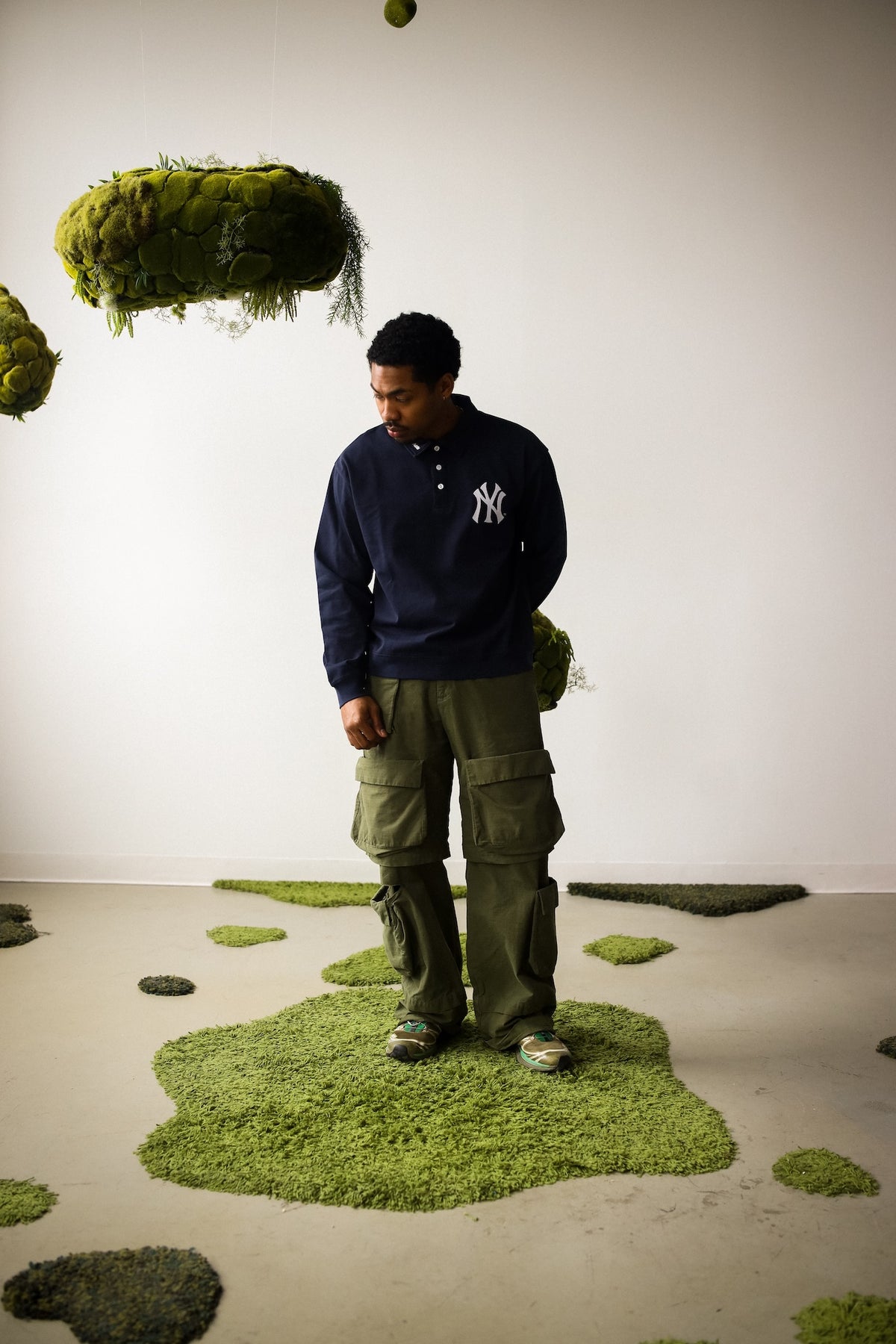 New York Yankees Longsleeve Polo - Navy