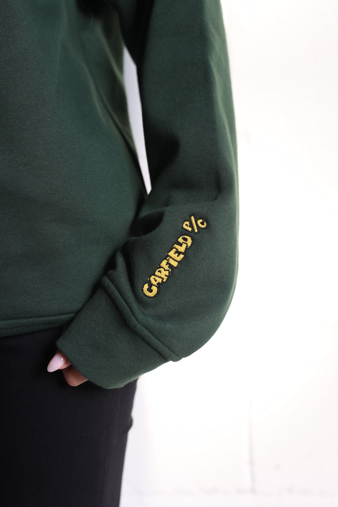 Vintage Garfield Quarter Zip - Forest Green