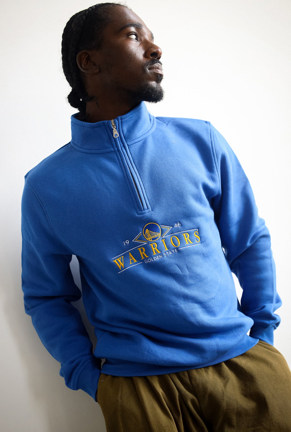 Golden State Warriors Vintage Quarter Zip - Royal