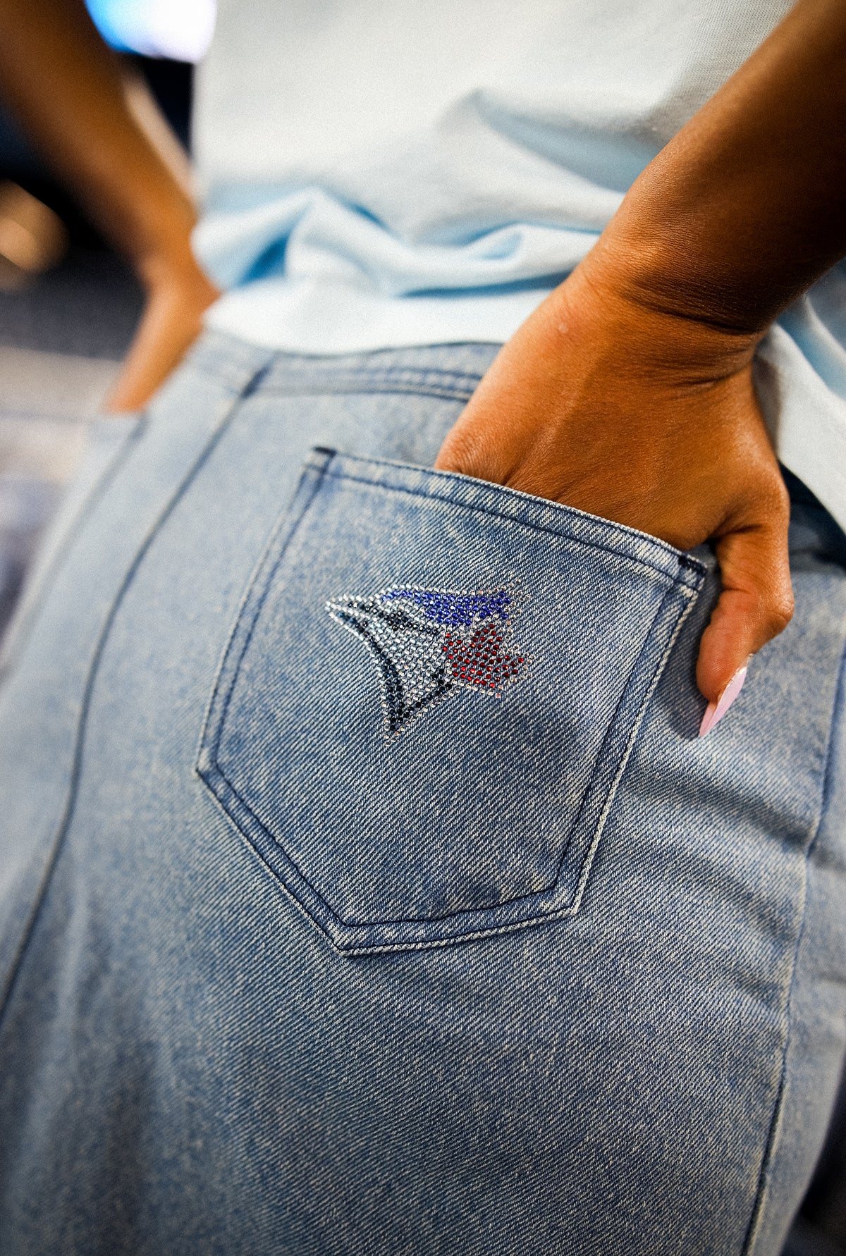 Toronto Blue Jays x Hazel Mae Denim Skirt - Blue Denim