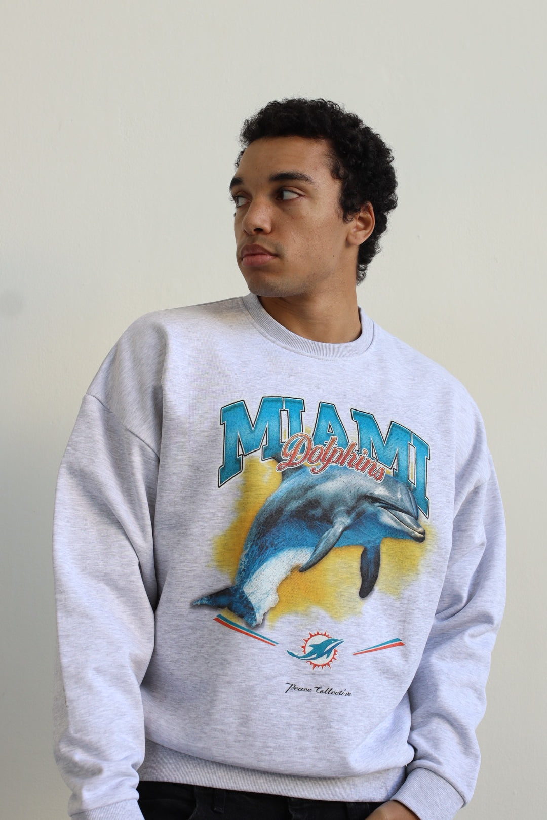 Miami Dolphins Mascot SuperHeavy™️ Crewneck - Ash
