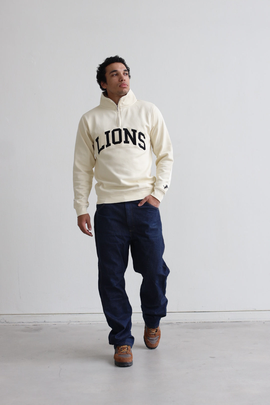 Detroits Lions Collegiate Quarter Zip - Ivory