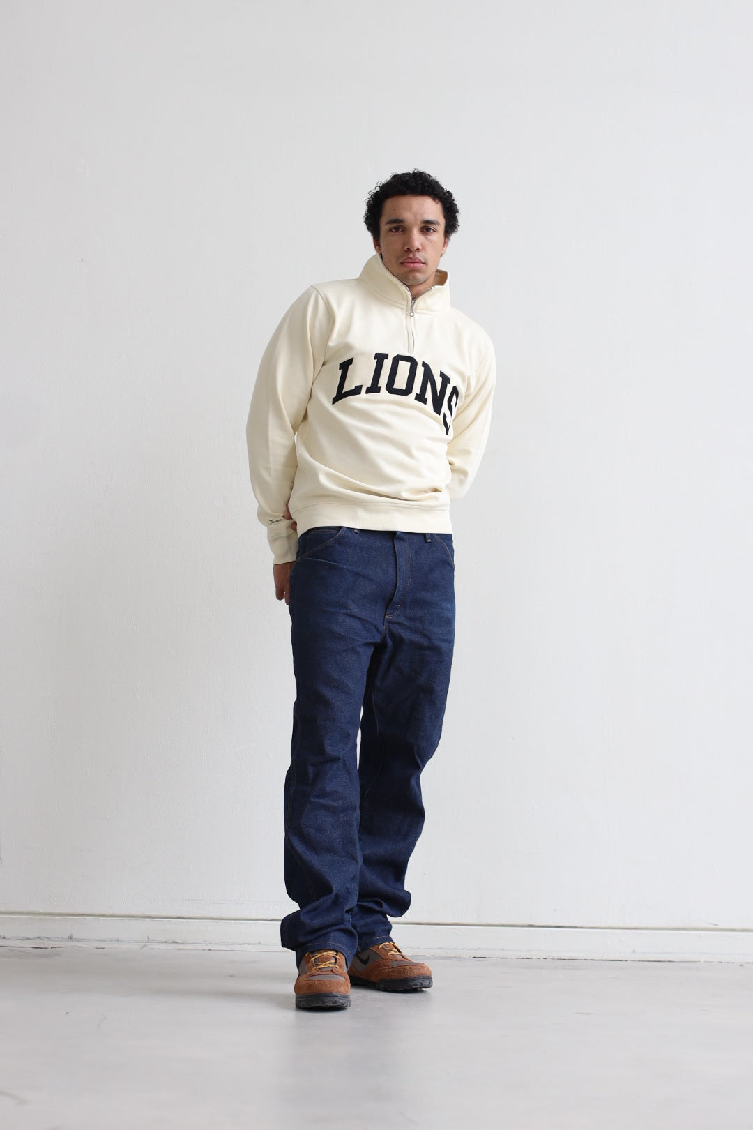 Detroits Lions Collegiate Quarter Zip - Ivory