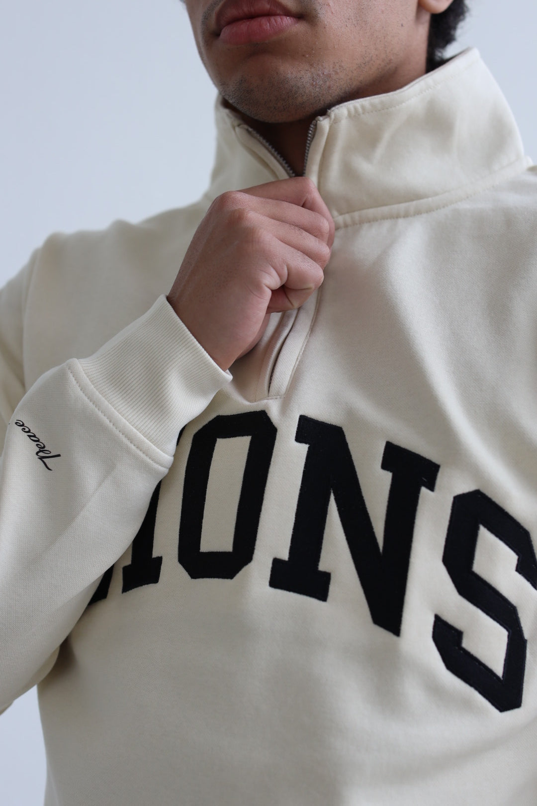 Detroits Lions Collegiate Quarter Zip - Ivory