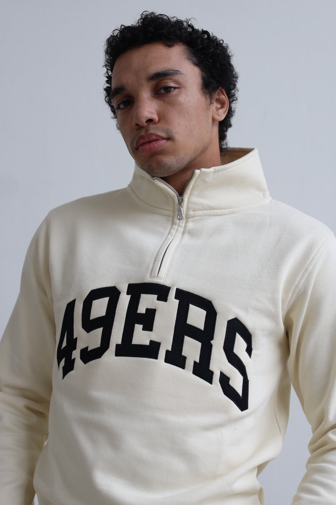 San Francisco 49ers Collegiate Quarter Zip - Elfenbein