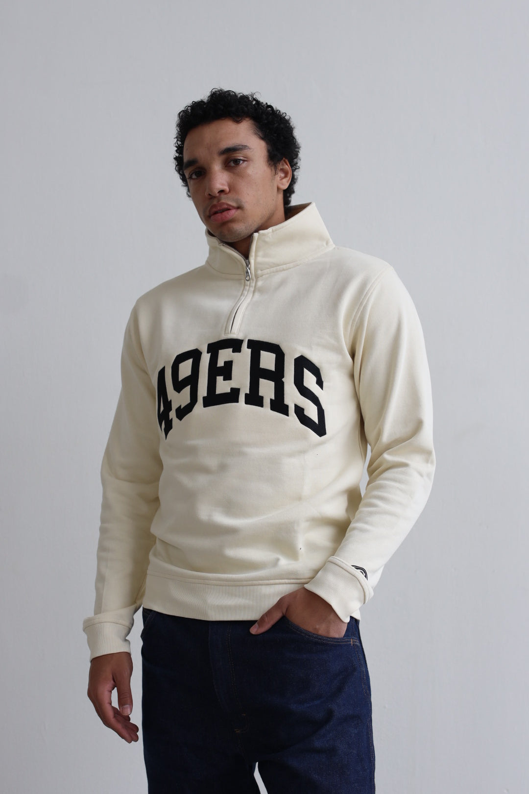 San Francisco 49ers Collegiate Quarter Zip - Ivory