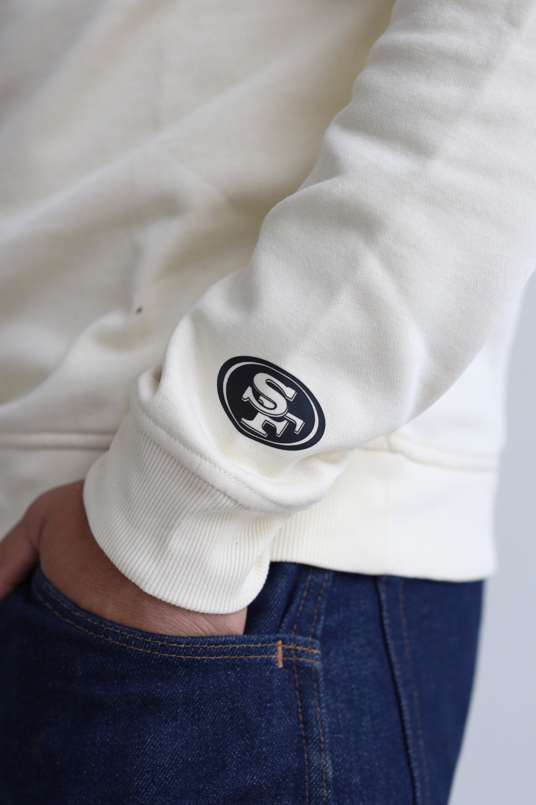 San Francisco 49ers Collegiate Quarter Zip - Elfenbein