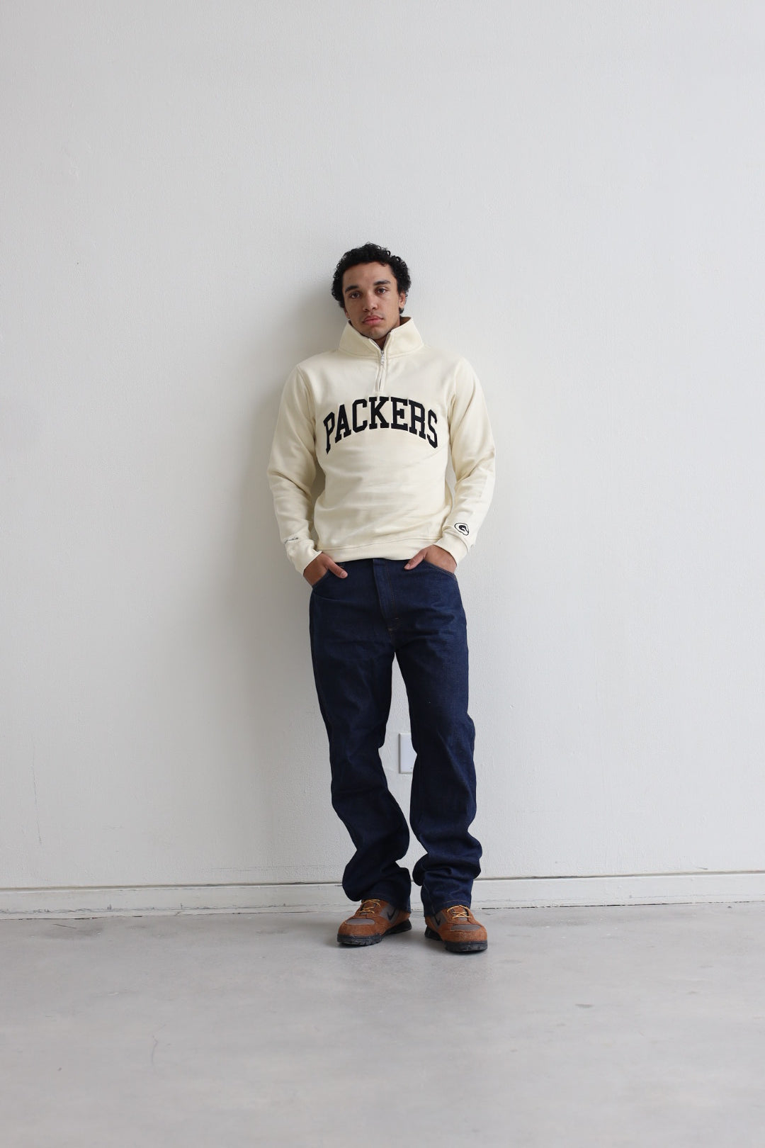 Green Bay Packers Collegiate Quarter Zip - Ivory