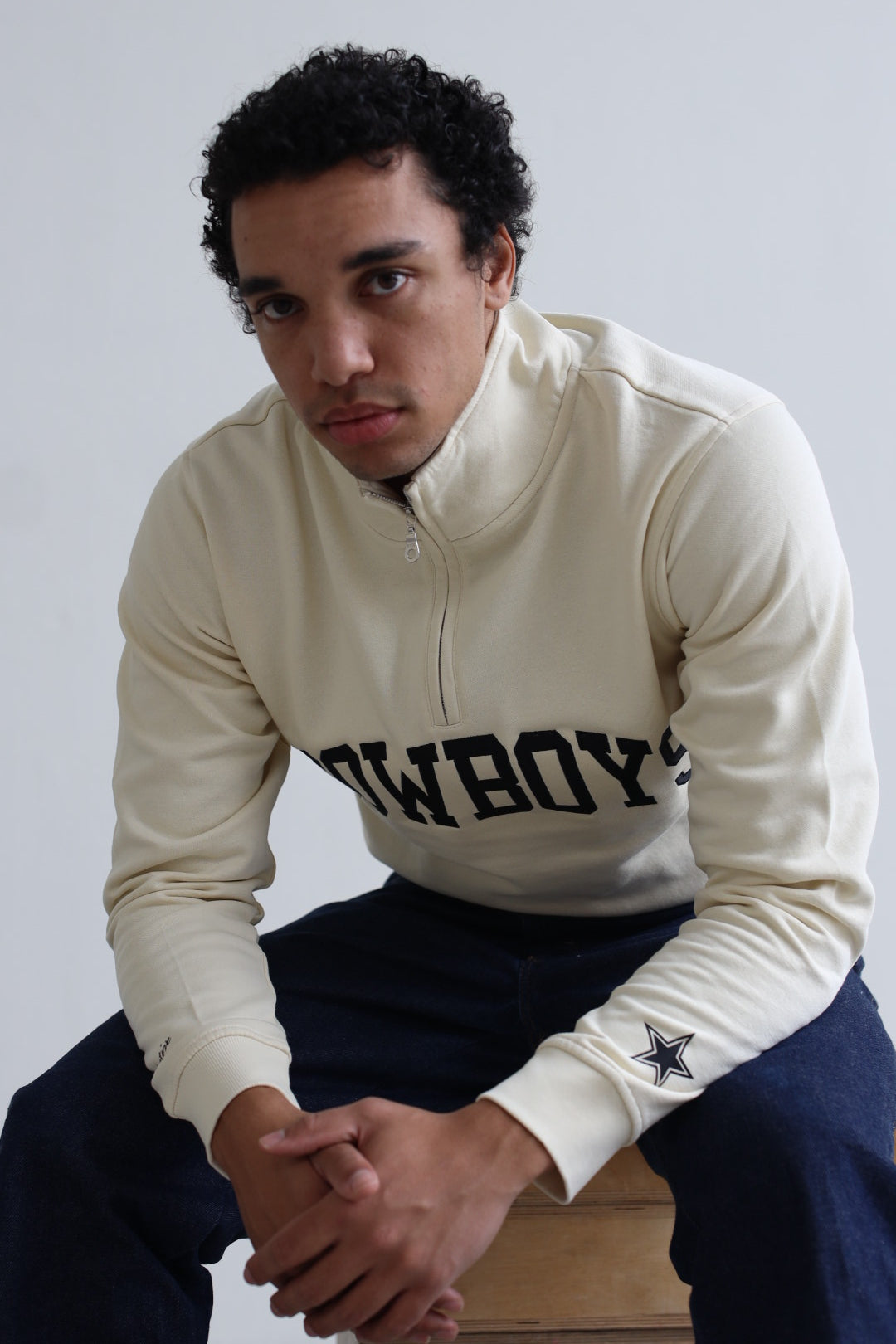 Dallas Cowboys Collegiate Quarter Zip - Ivory