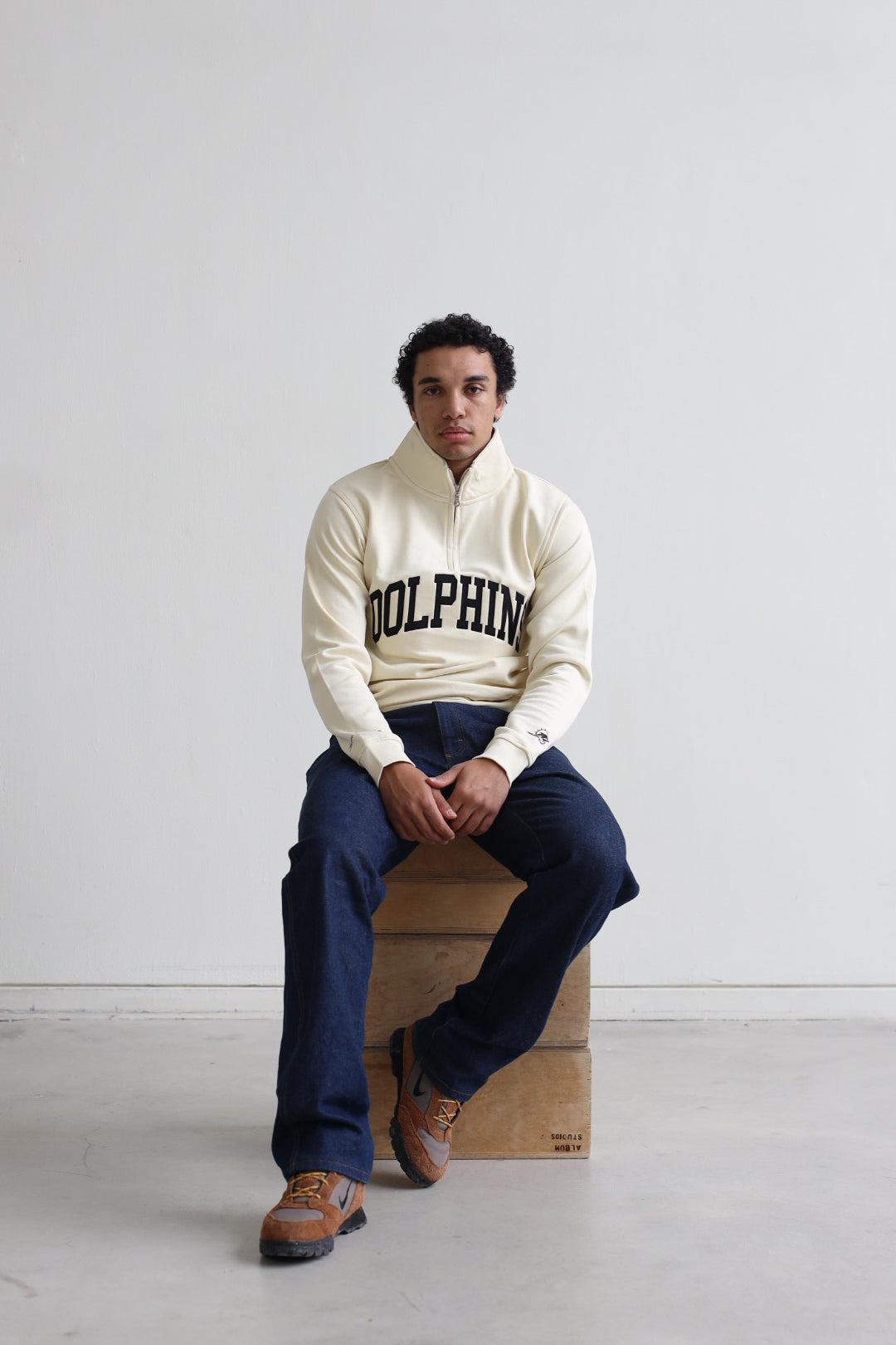 Miami Dolphins Collegiate Quarter Zip - Elfenbein