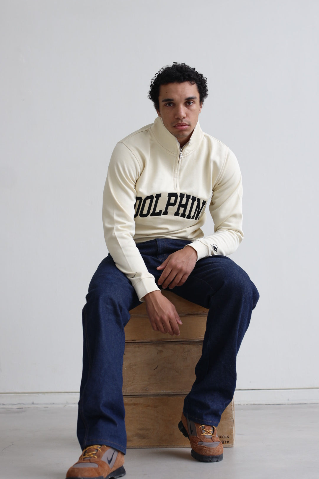 Miami Dolphins Collegiate Quarter Zip - Elfenbein