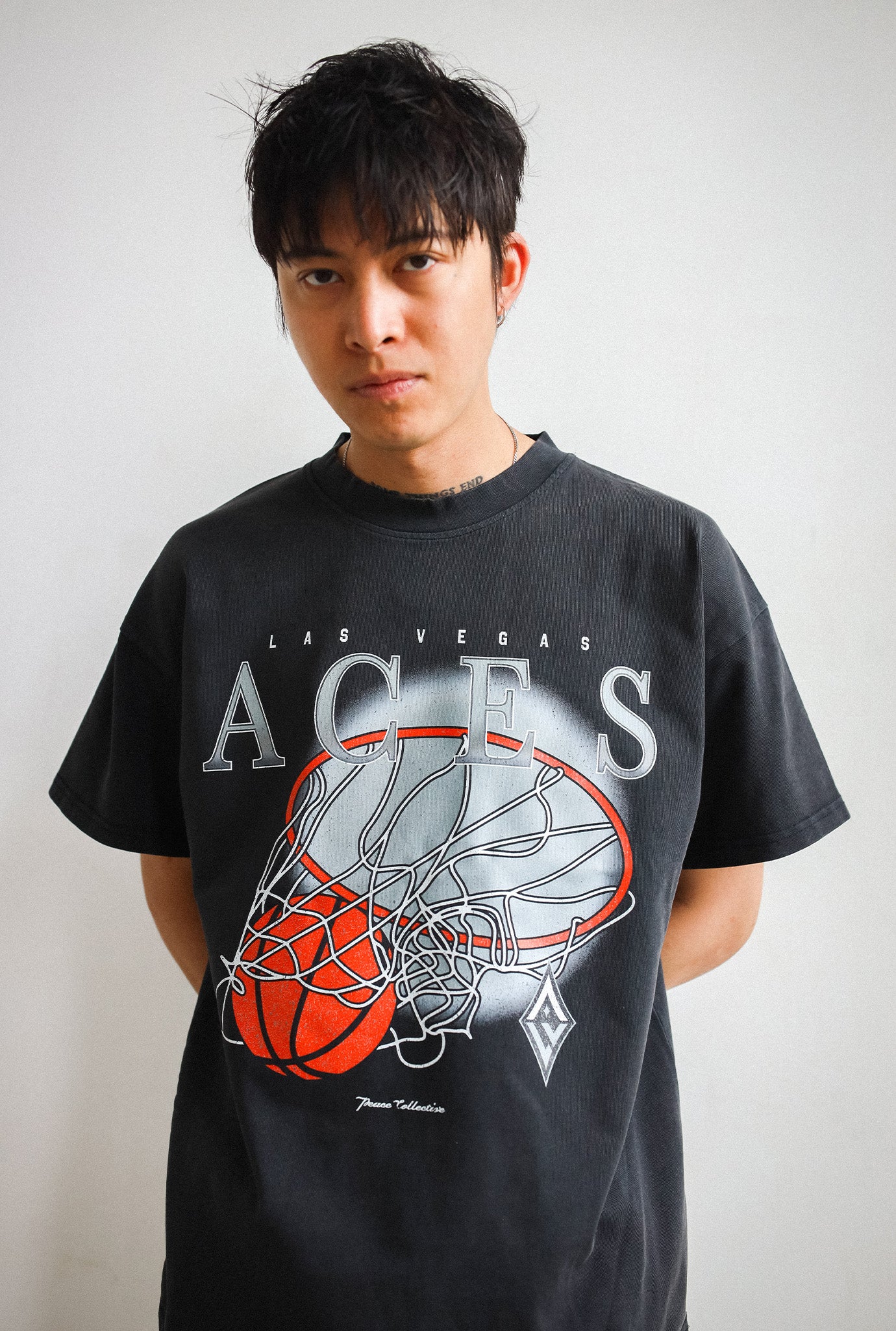 Las Vegas Aces Garment Dyed Heavyweight T-Shirt - Off Black