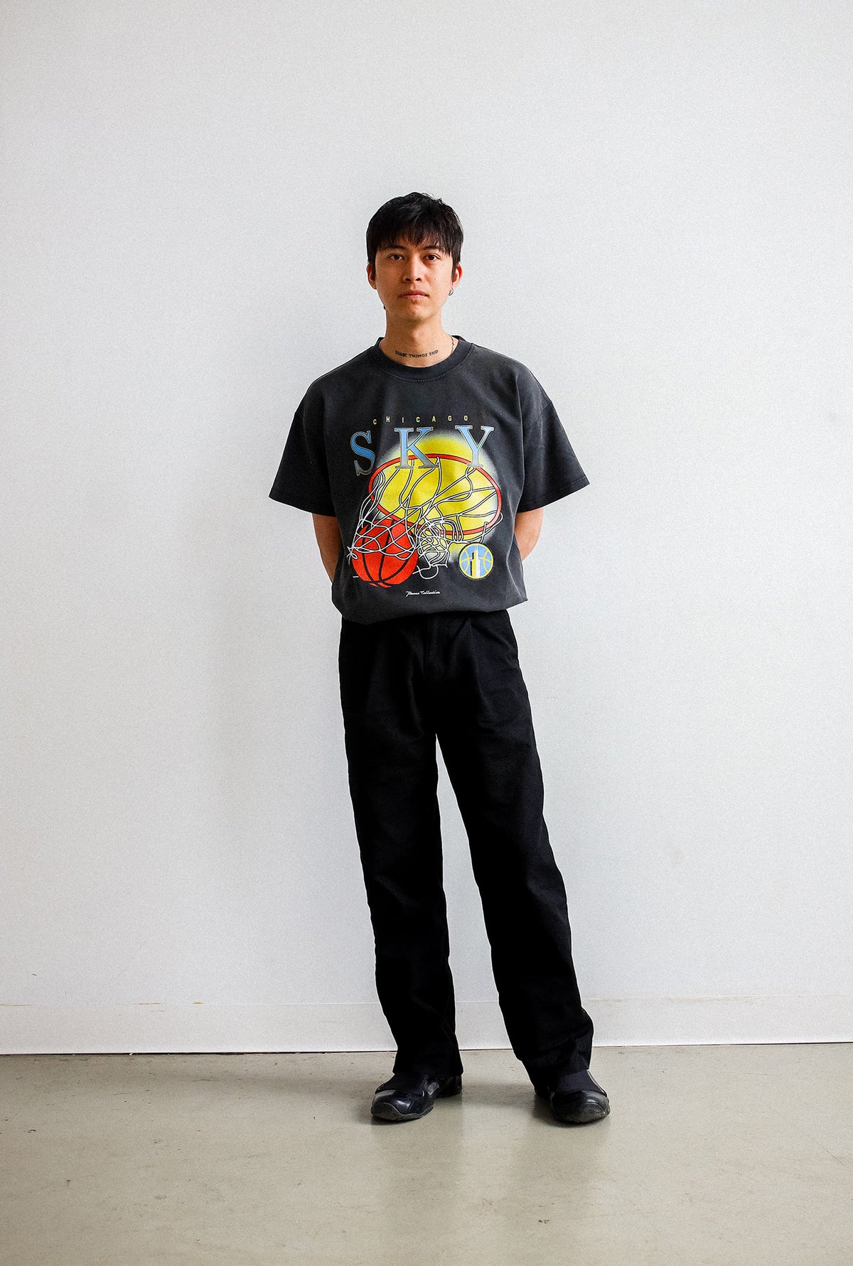 Chicago Sky Heavyweight T-Shirt - Off Black