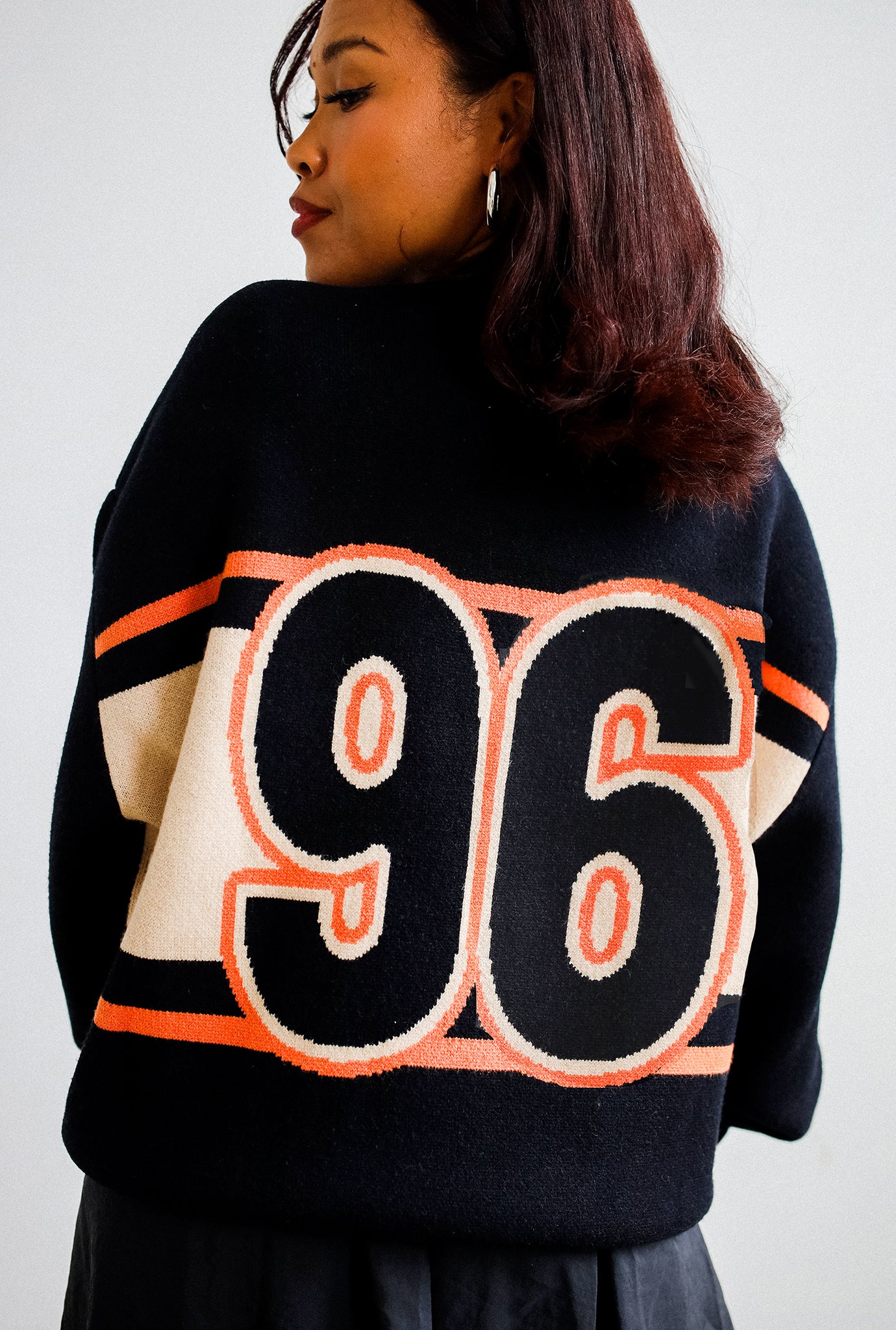 WNBA Since 96 Knit Sweater - Ivory / Fire Orange