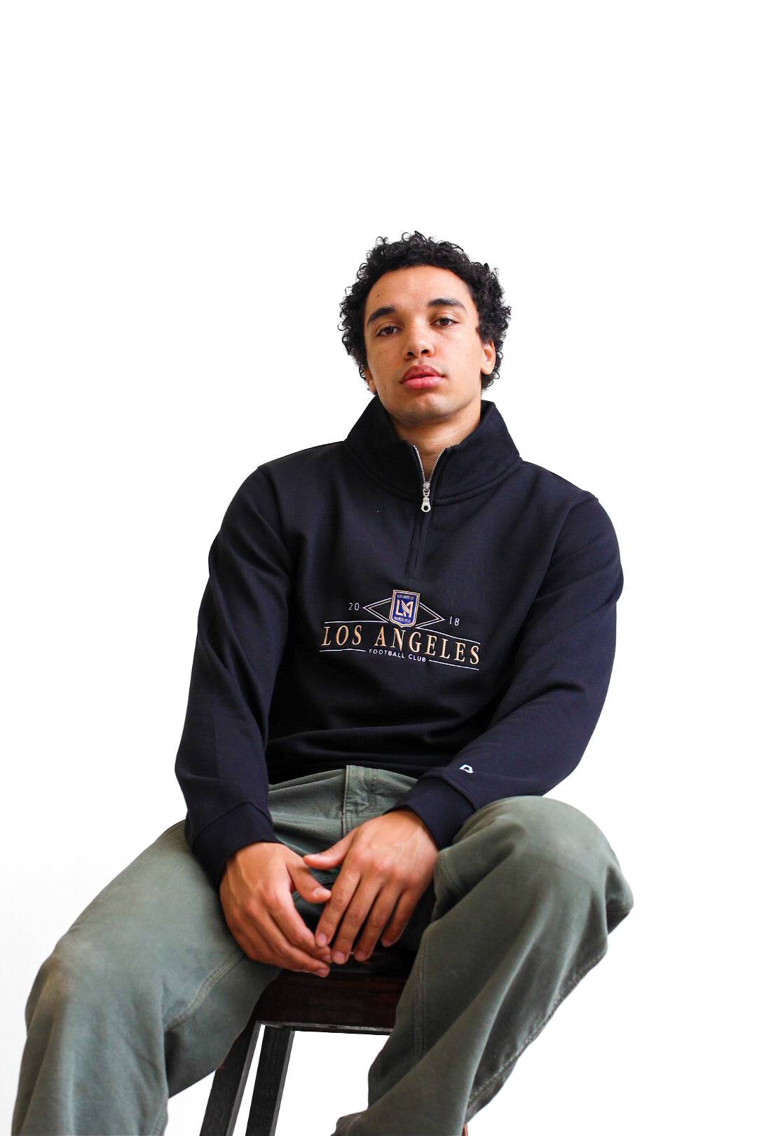 Los Angeles FC Vintage Quarter Zip - Black