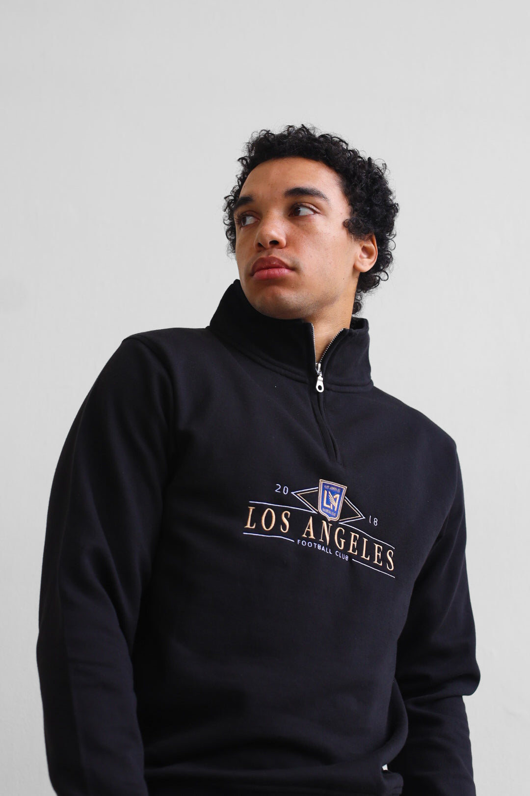 Los Angeles FC Vintage Quarter Zip - Black