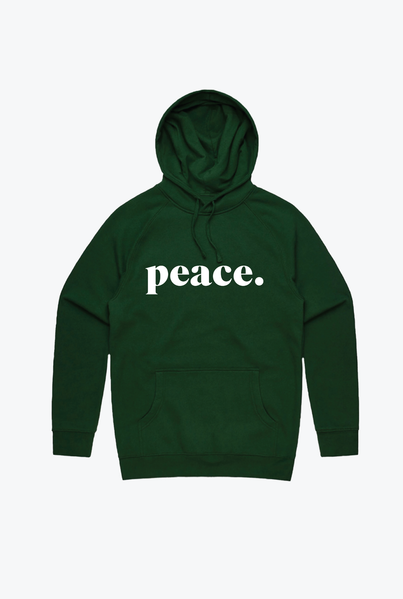 Kapuzenpullover mit Peace-Stickerei - Waldgrün