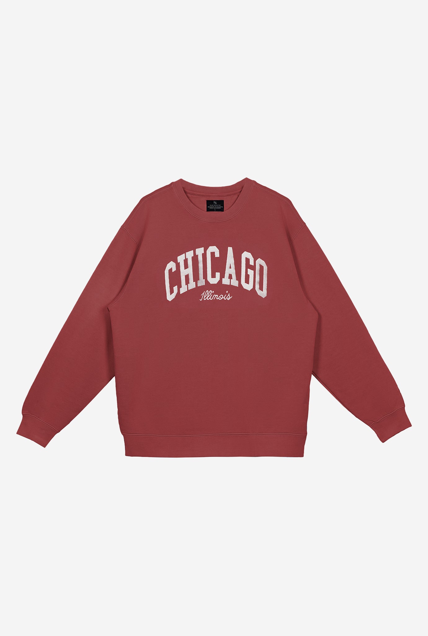 Chicago Tourist Pigment Dye Crewneck - Maroon